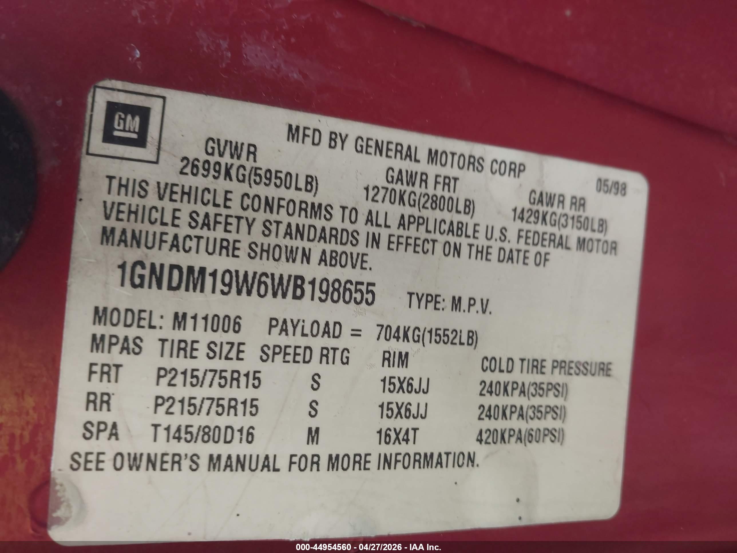 CHEVROLET ASTRO image 9