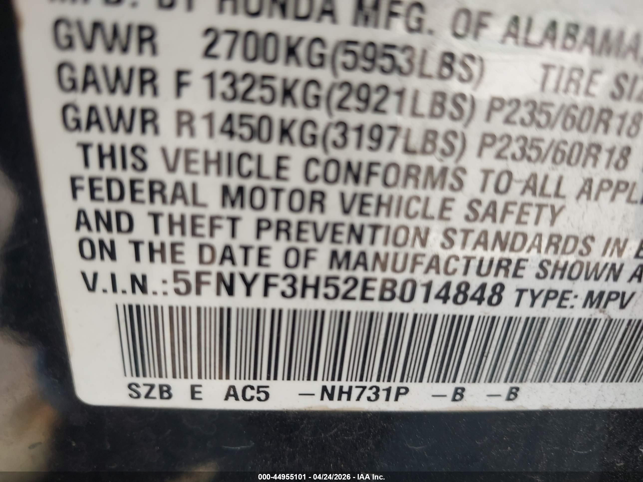 HONDA PILOT image 9