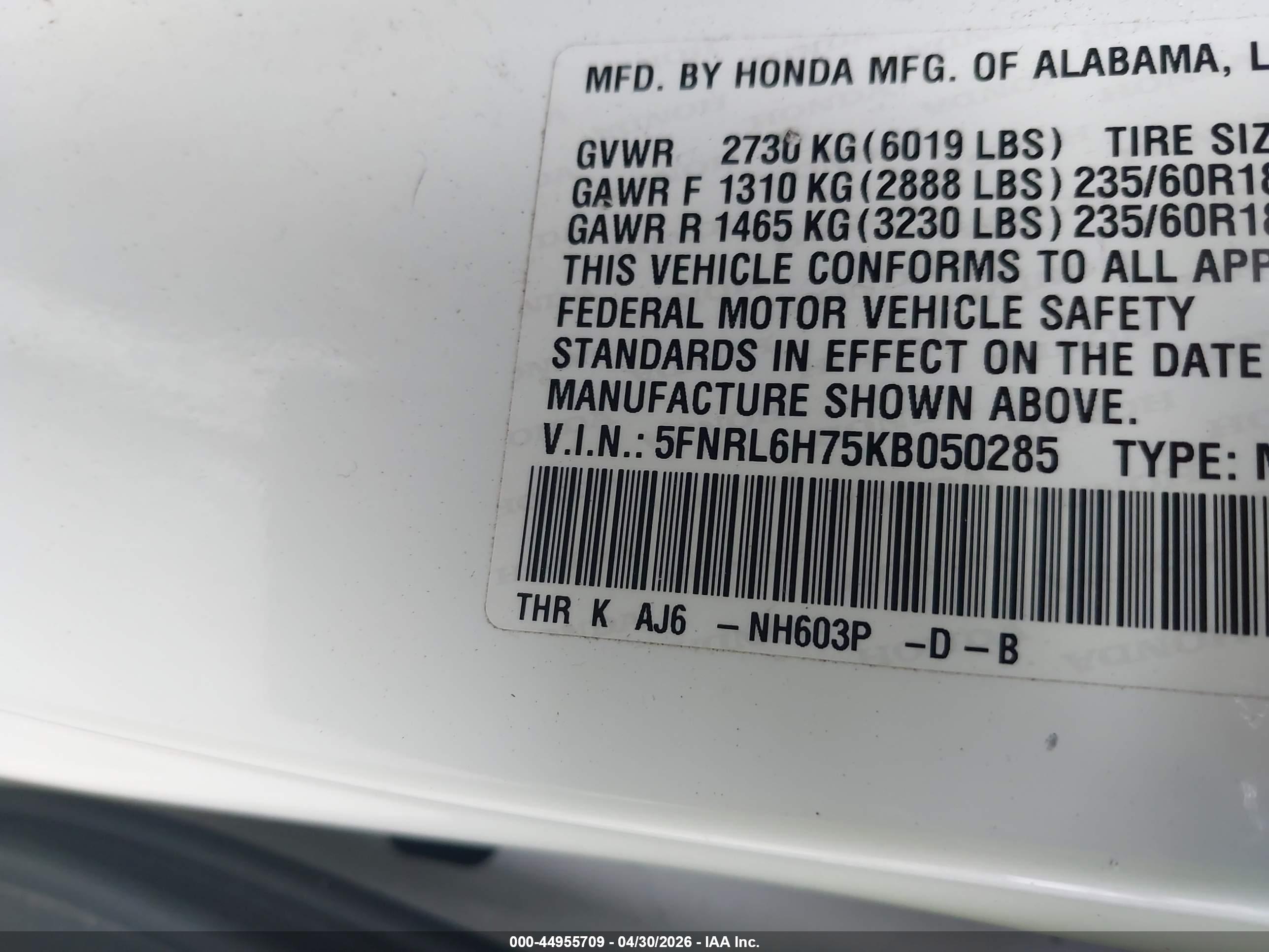 HONDA ODYSSEY image 9