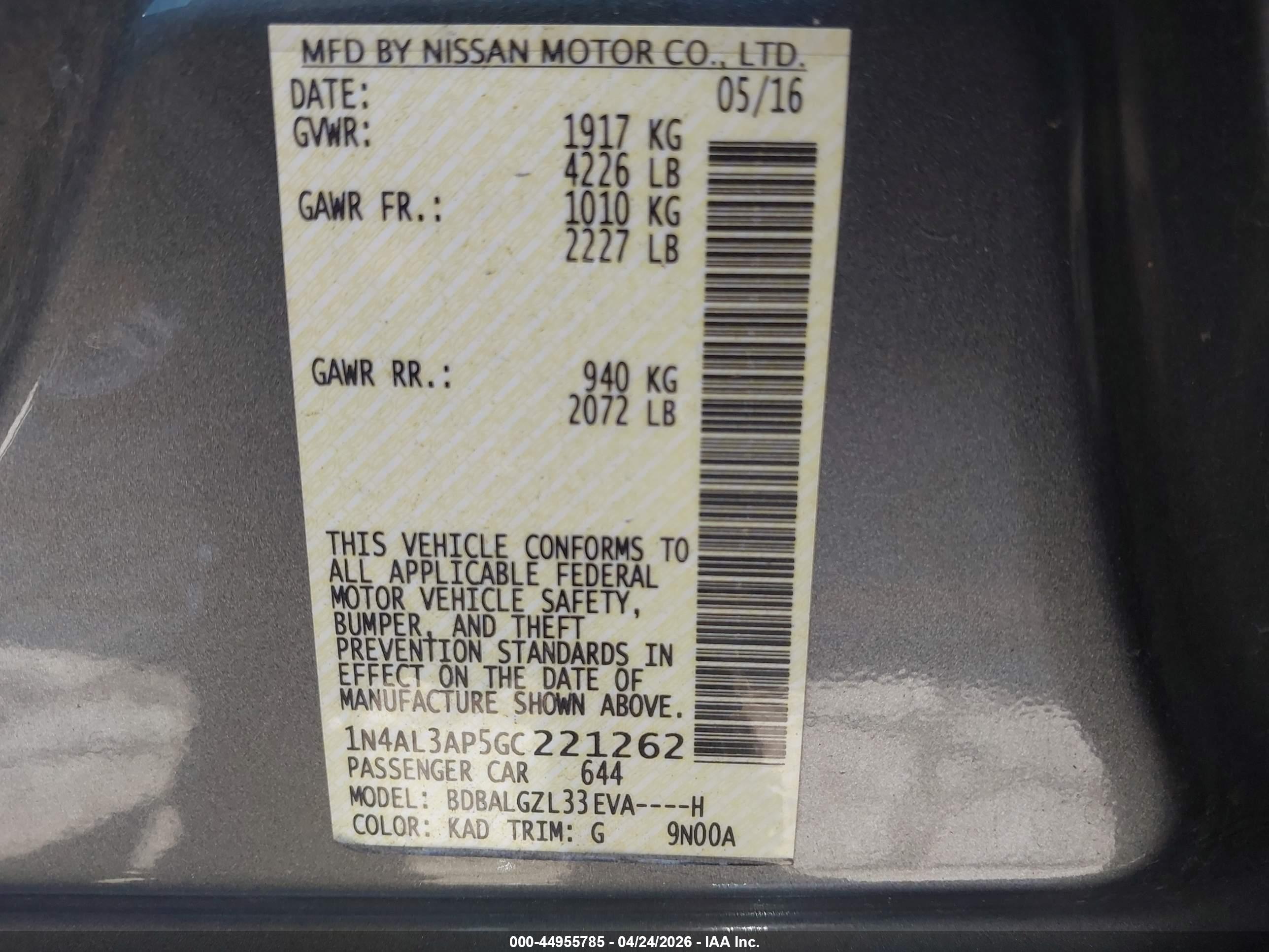 NISSAN ALTIMA image 9