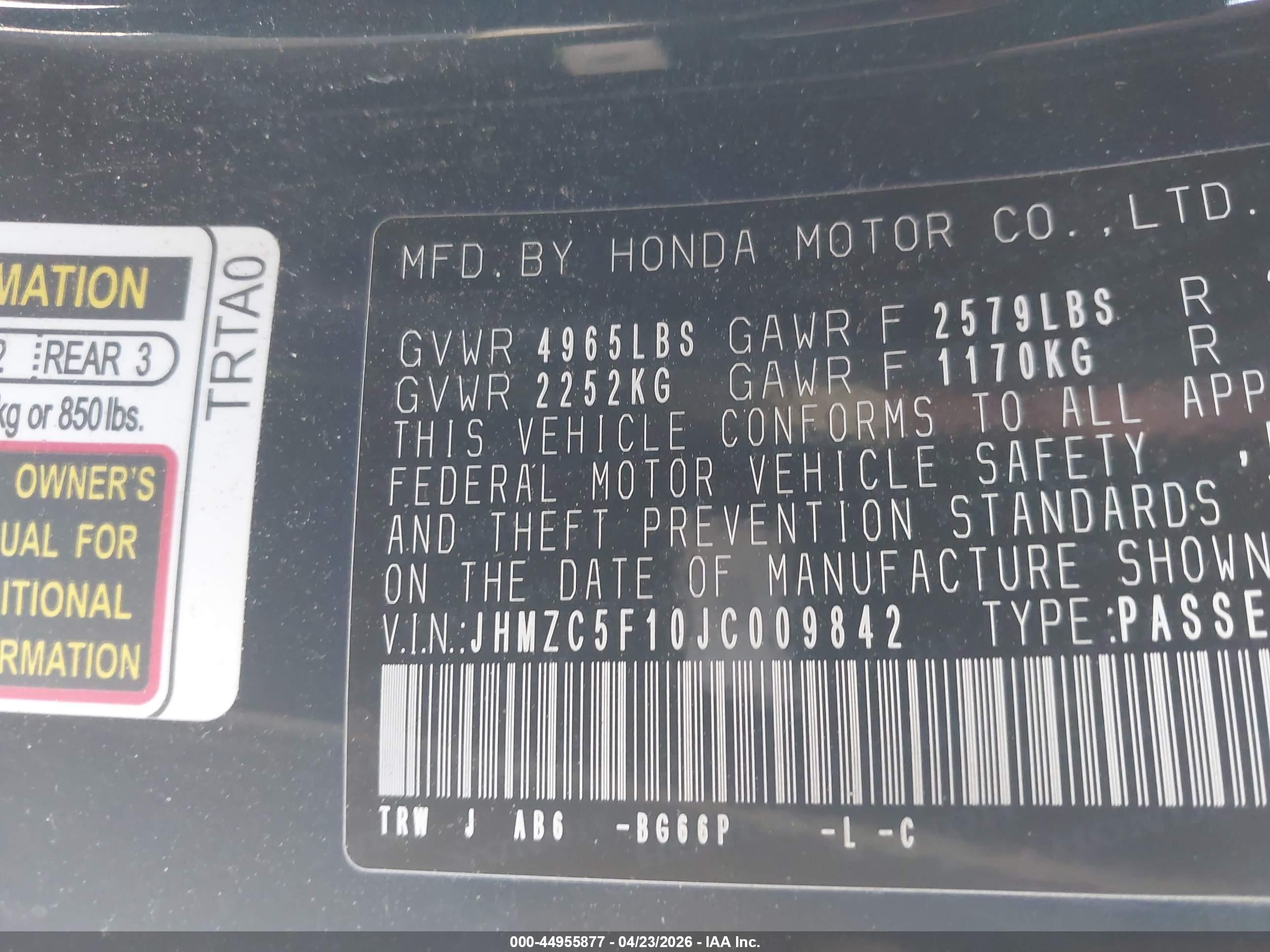 HONDA CLARITY image 9