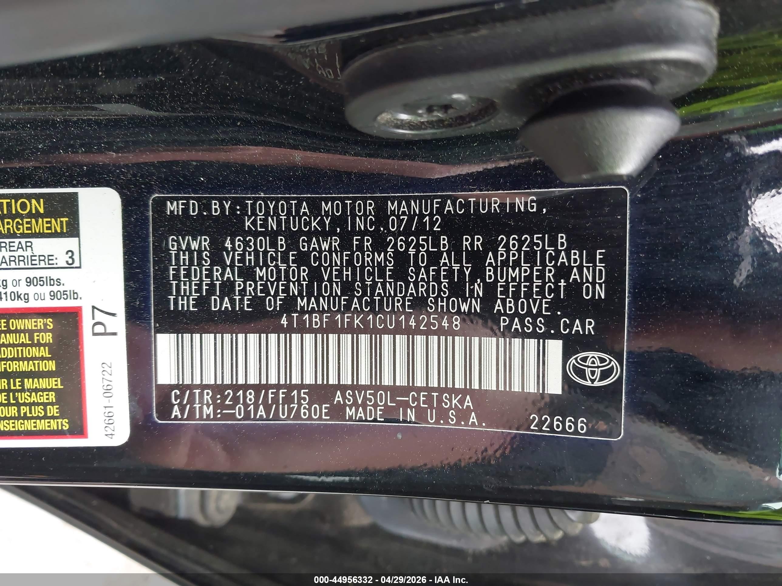 TOYOTA CAMRY image 9