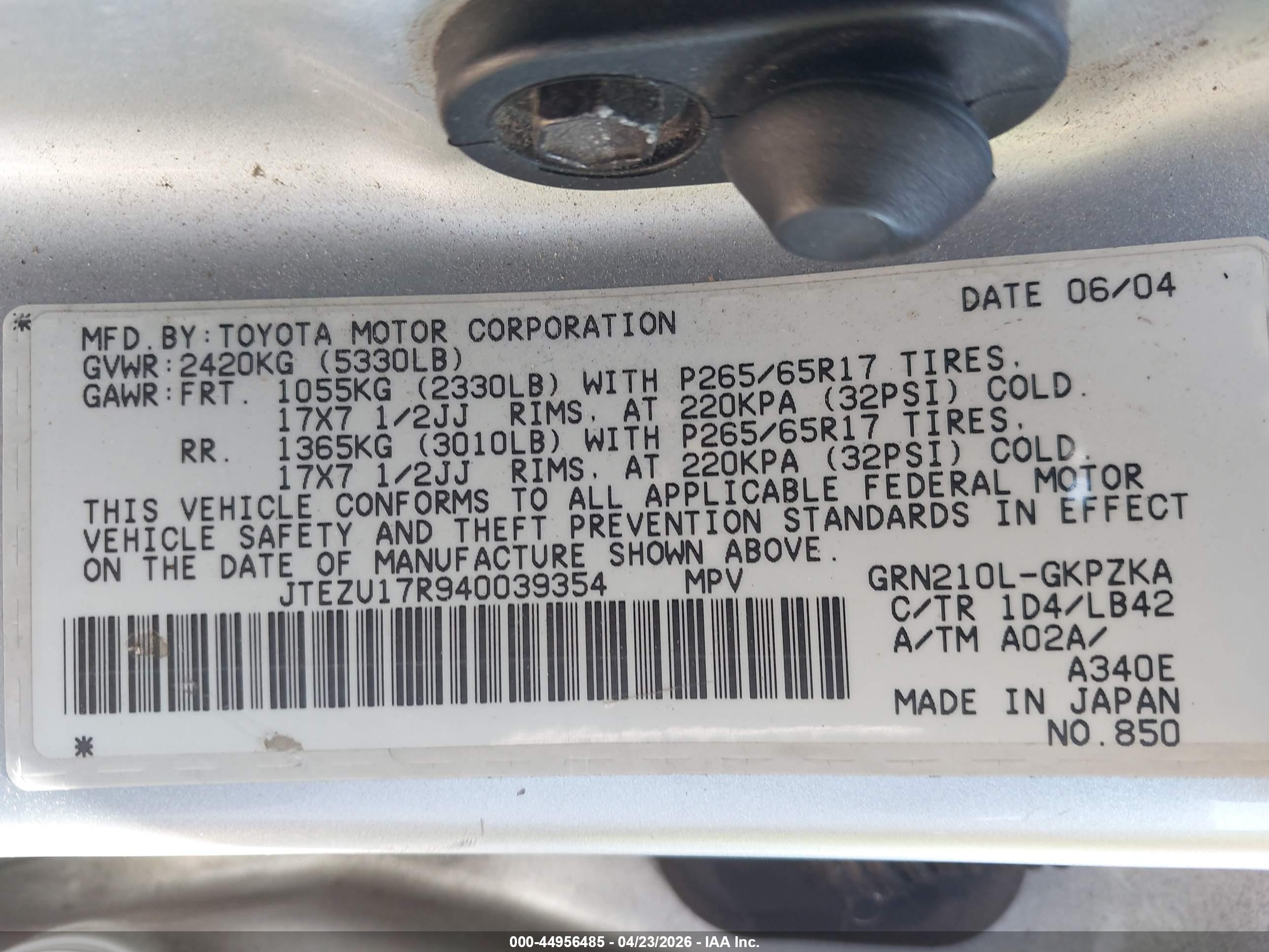 TOYOTA 4RUNNER image 9