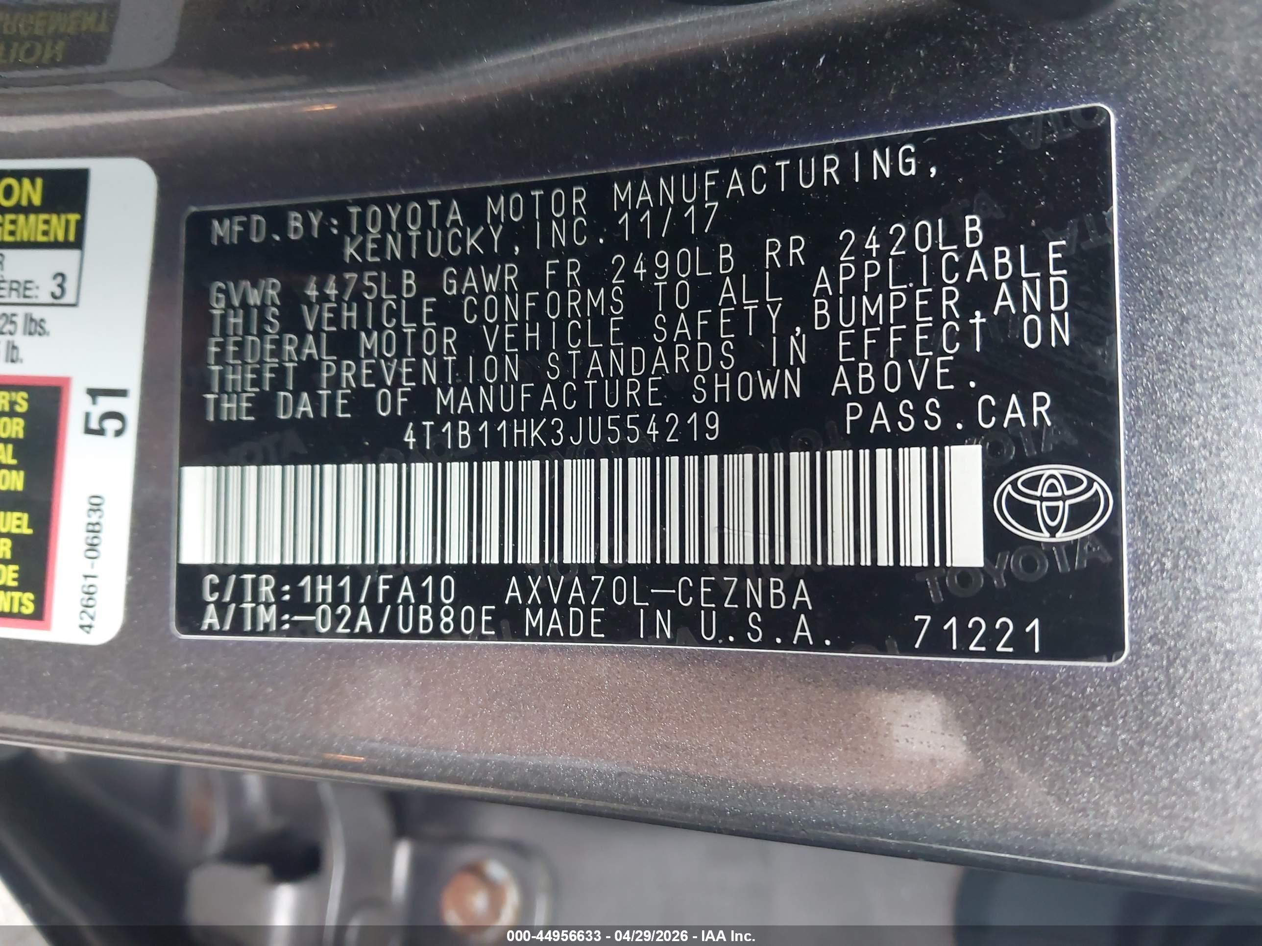 TOYOTA CAMRY image 9