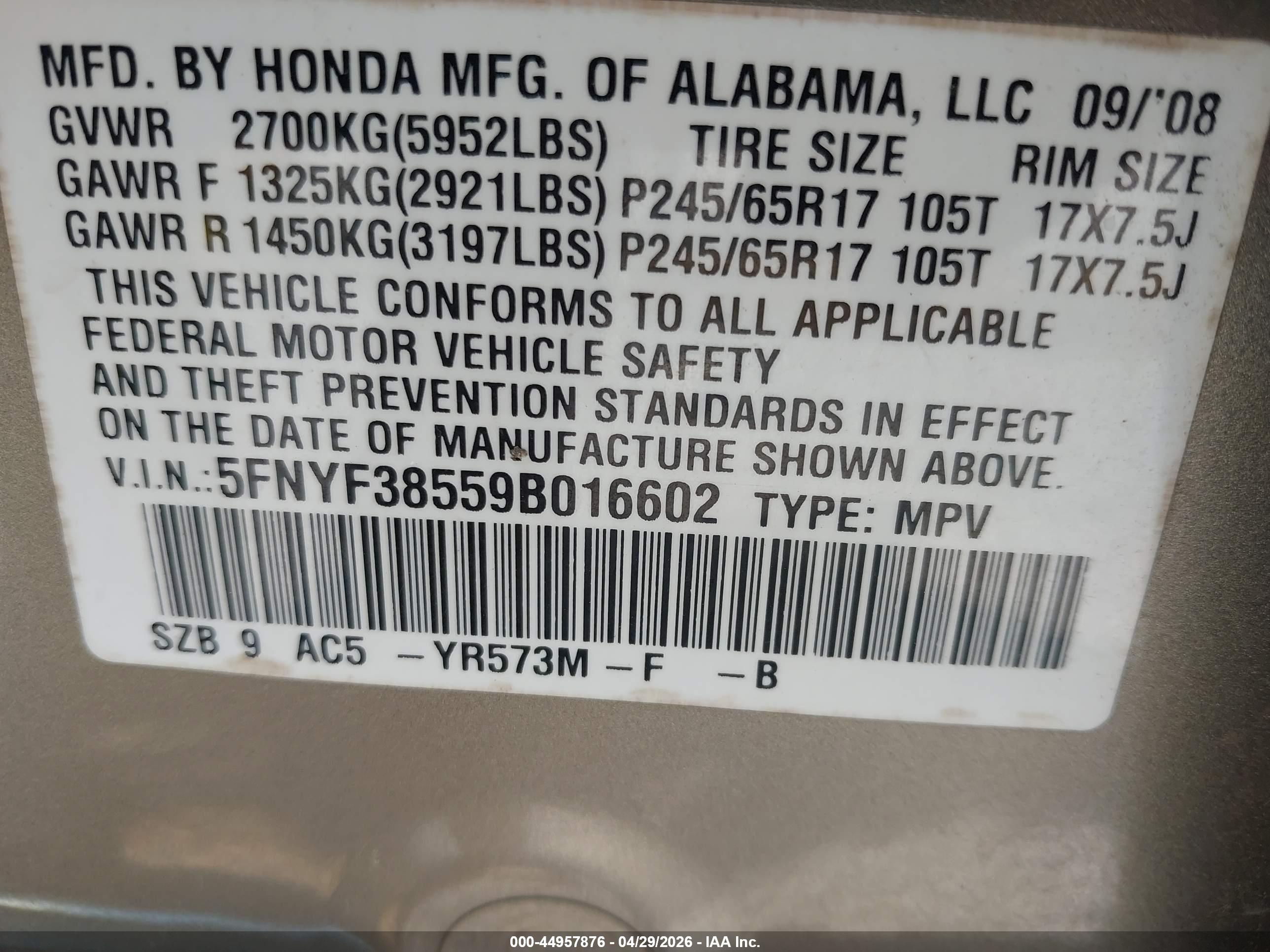 HONDA PILOT image 9