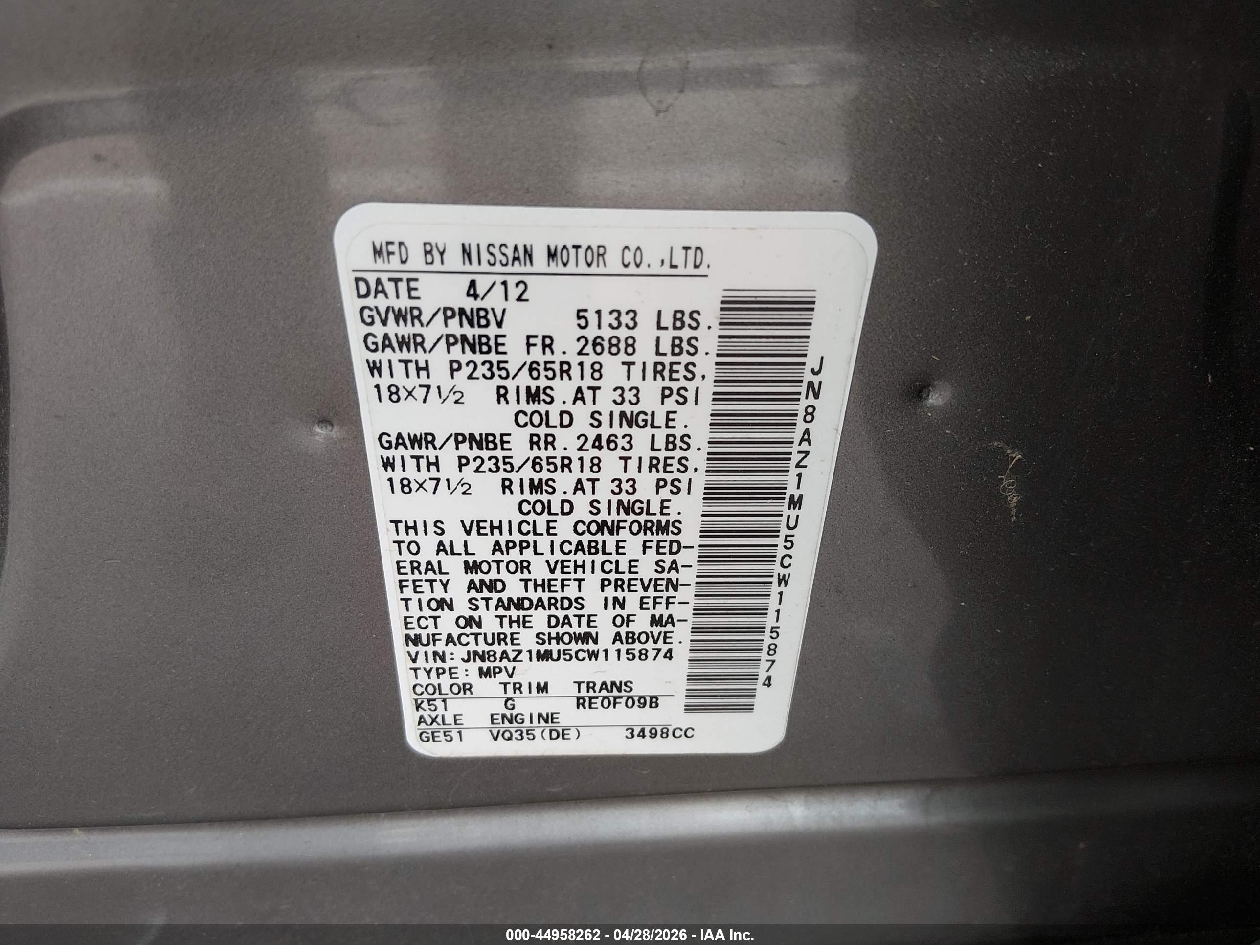 NISSAN MURANO image 9