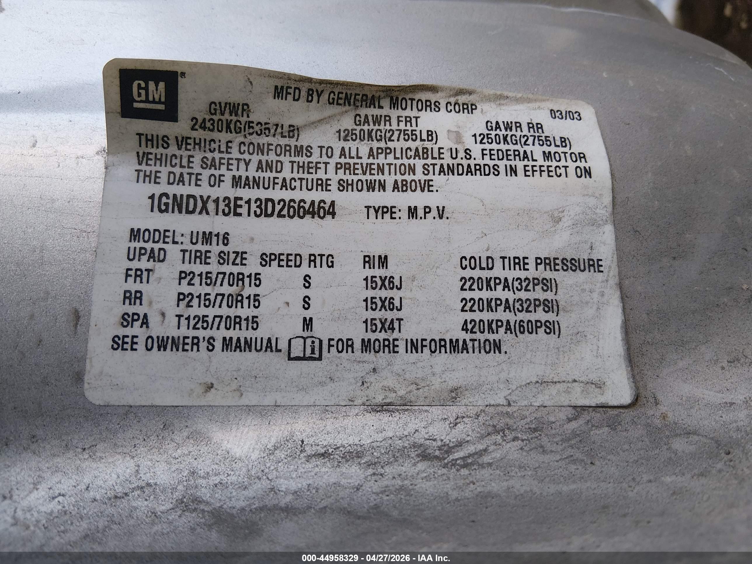 CHEVROLET VENTURE image 9