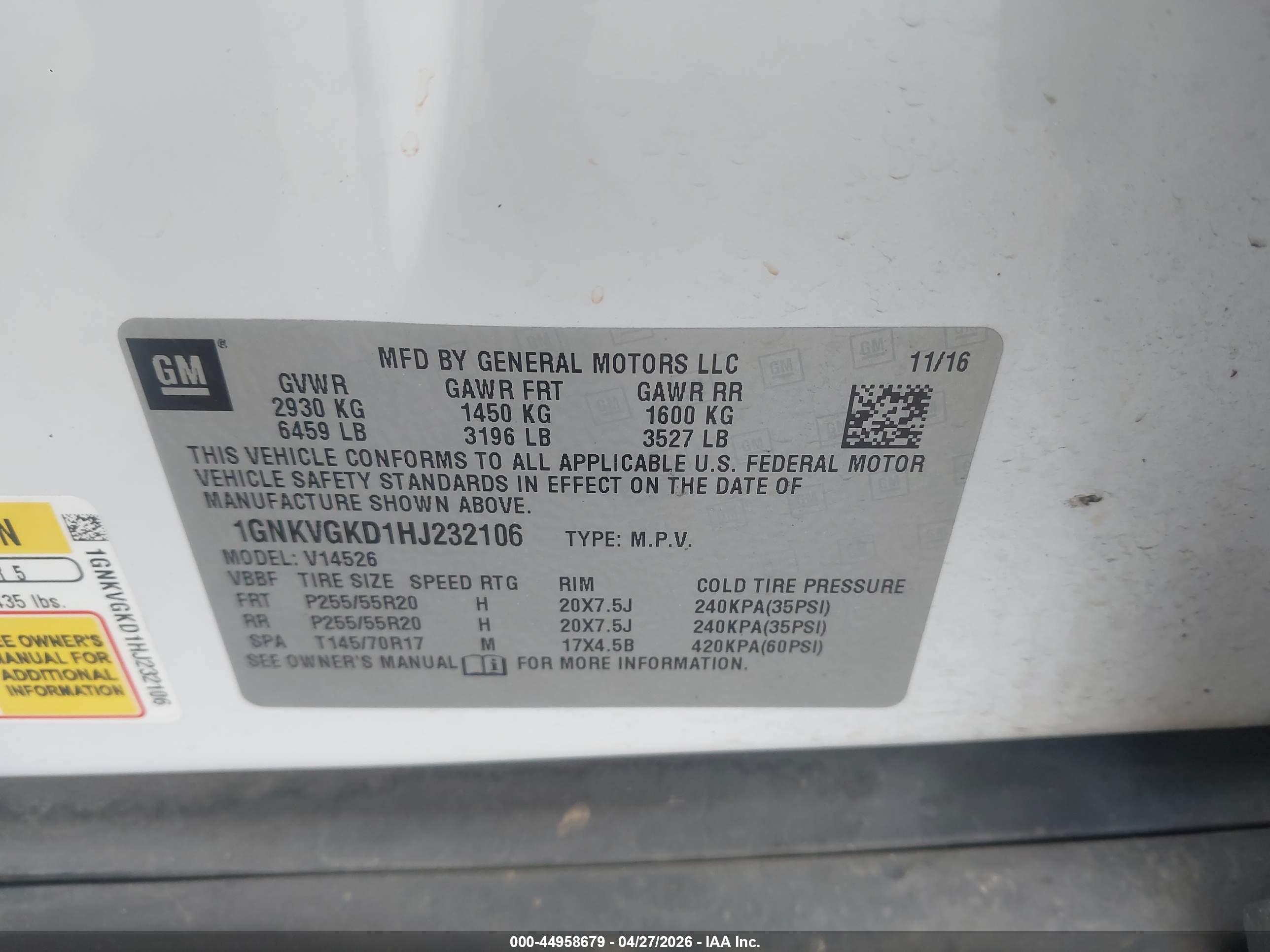CHEVROLET TRAVERSE image 9