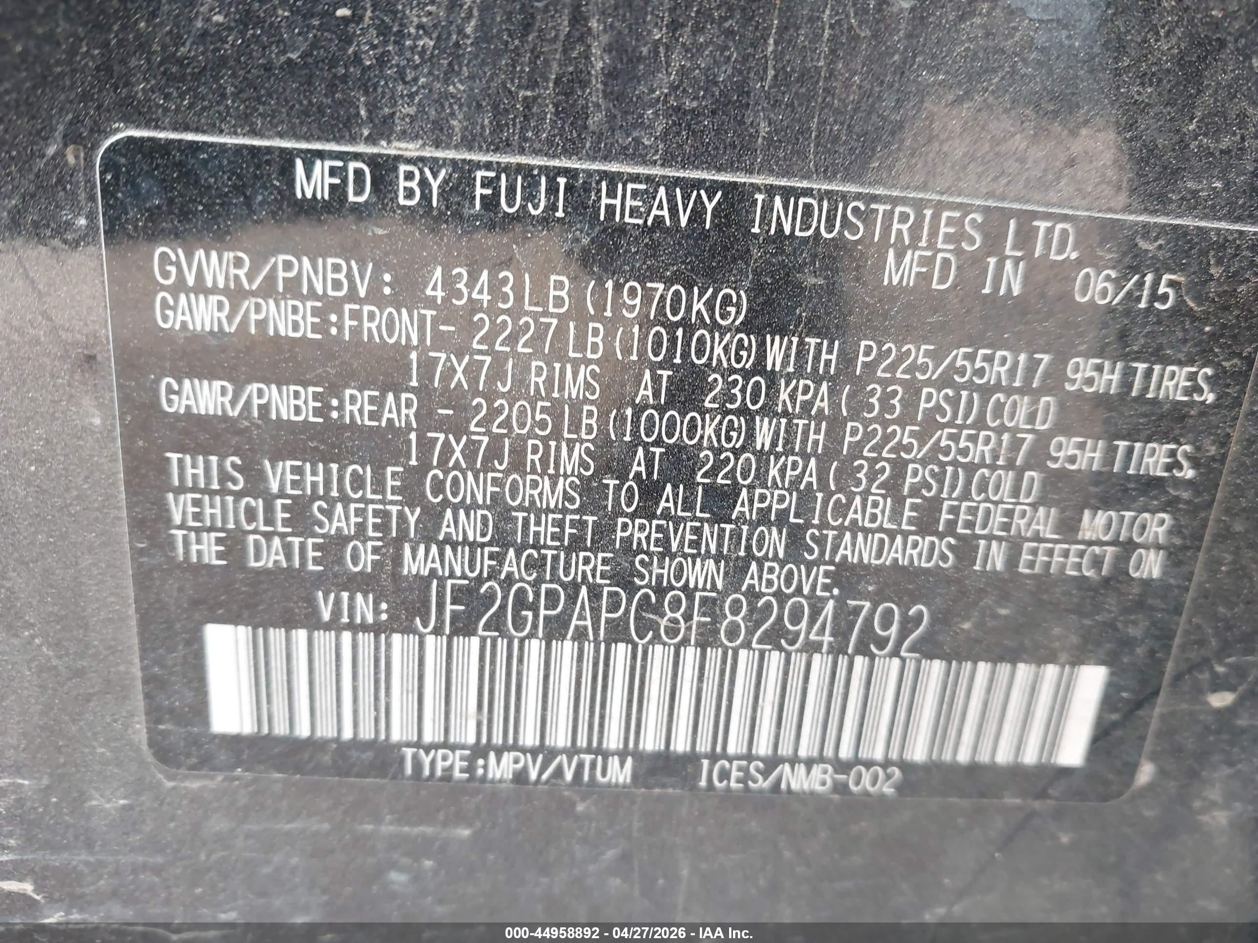 SUBARU XV image 9