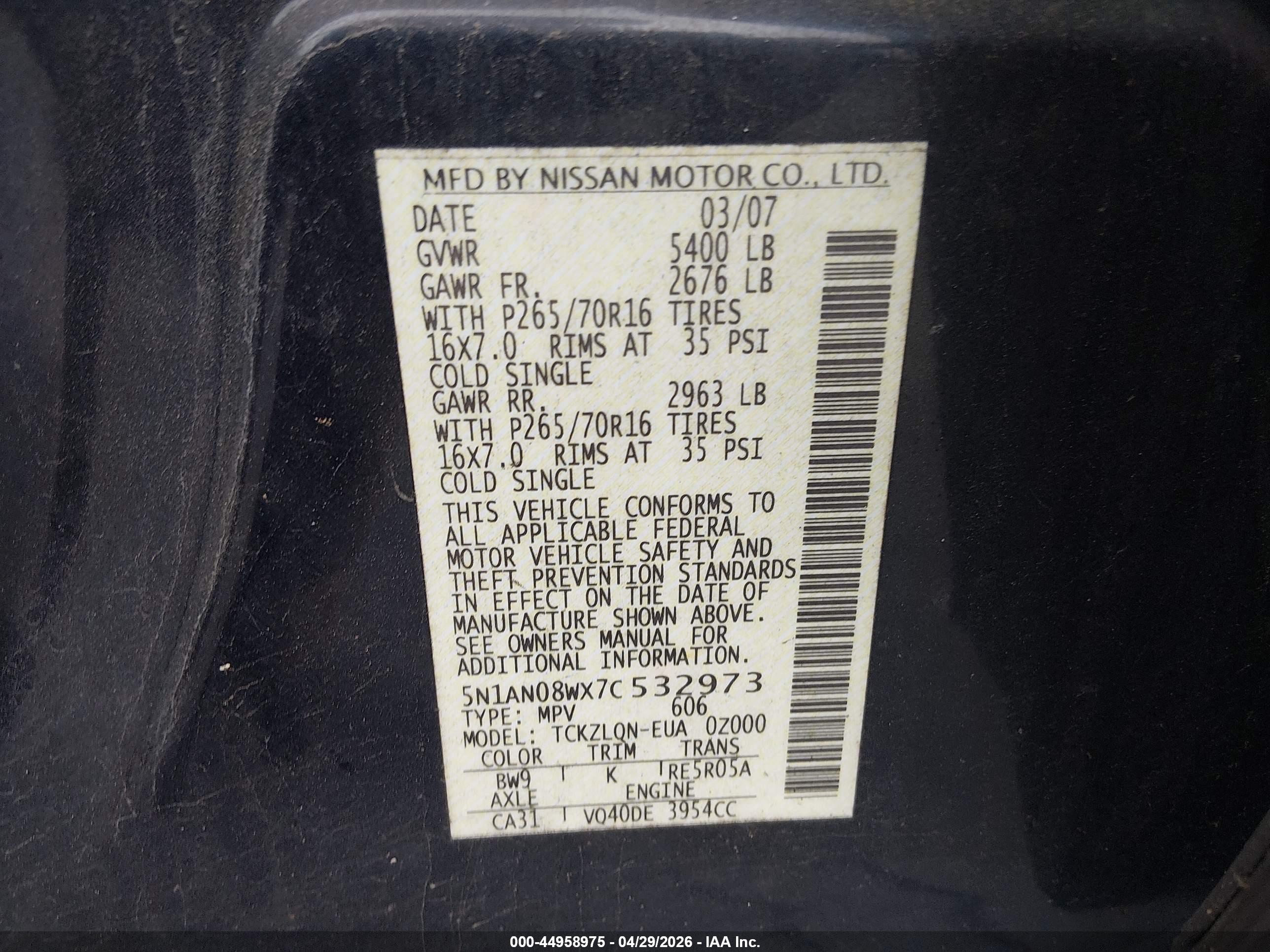 NISSAN XTERRA image 9