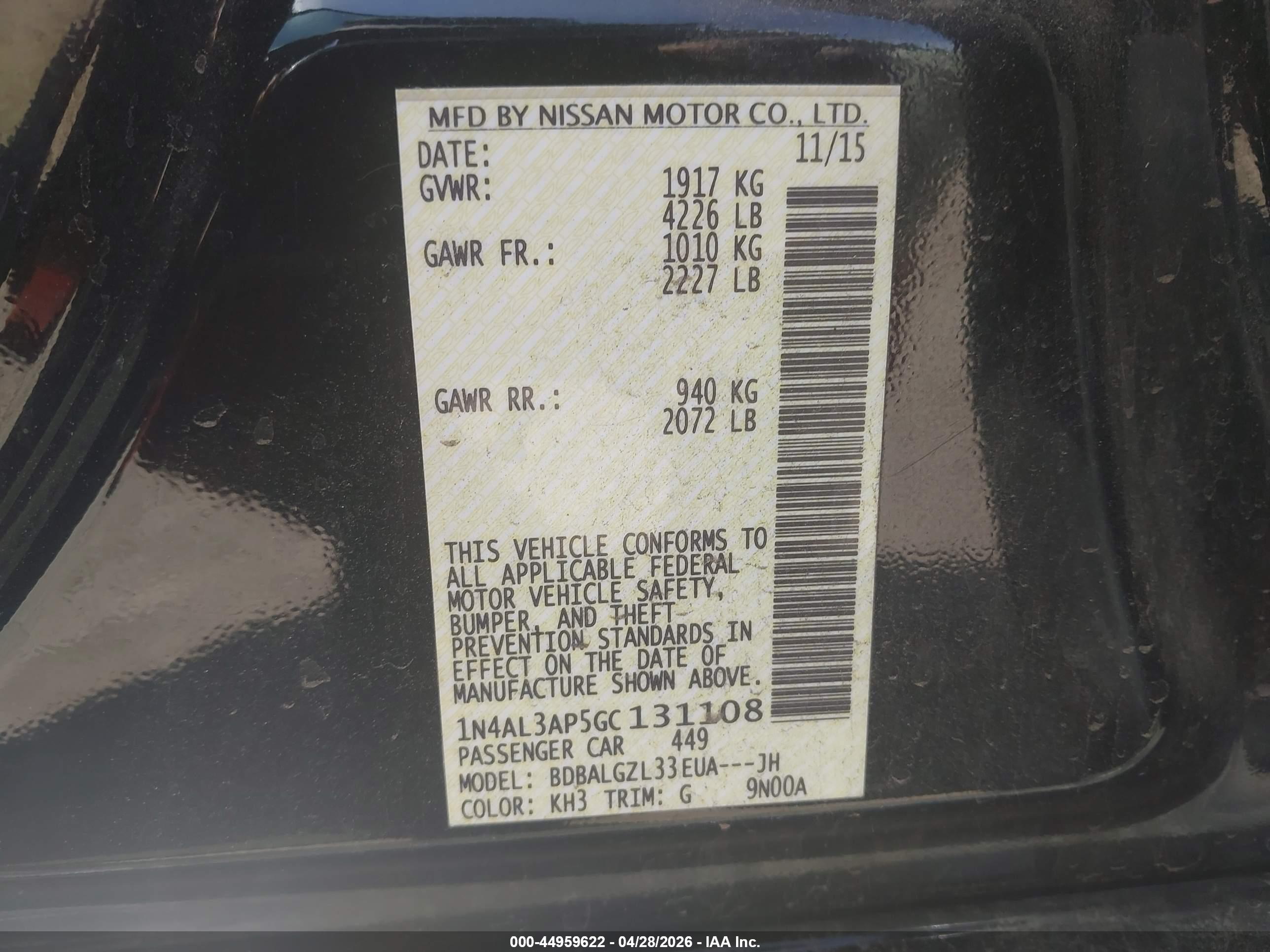 NISSAN ALTIMA image 9