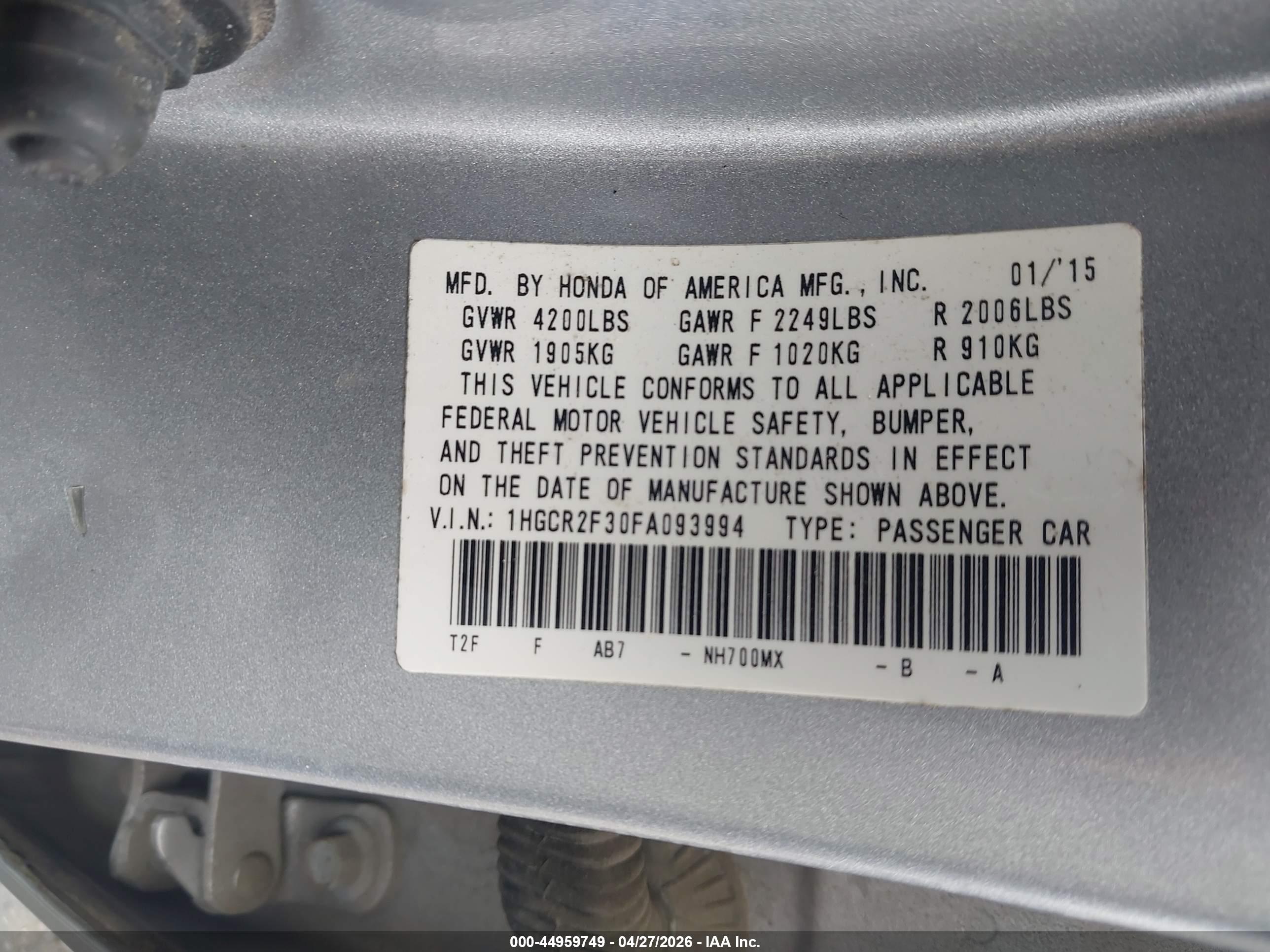 HONDA ACCORD image 9