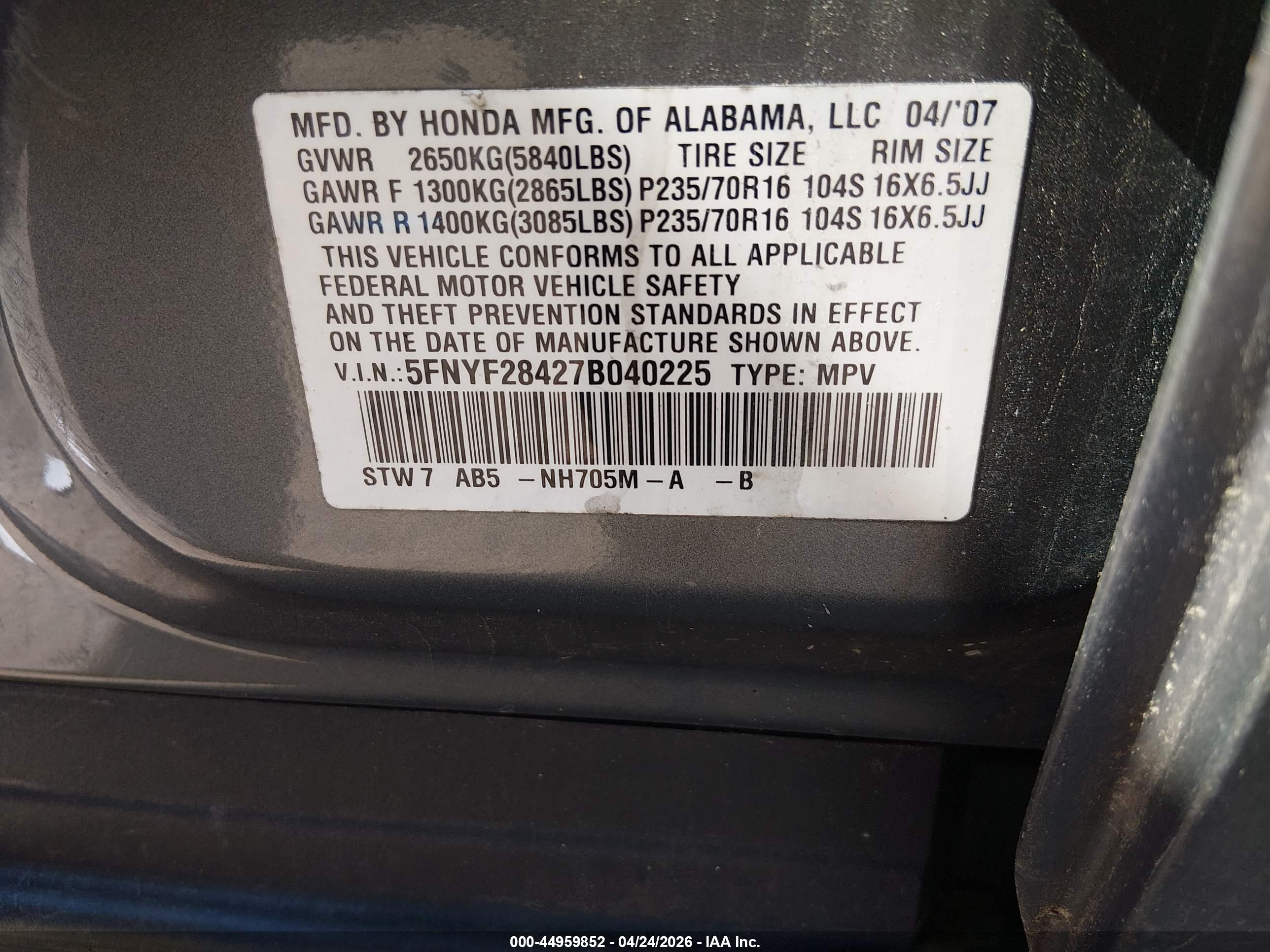 HONDA PILOT image 9