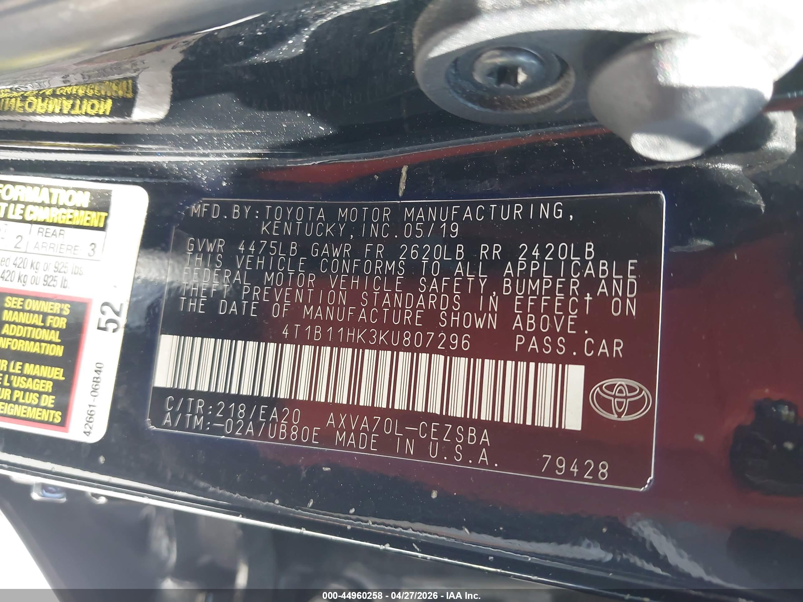 TOYOTA CAMRY image 9