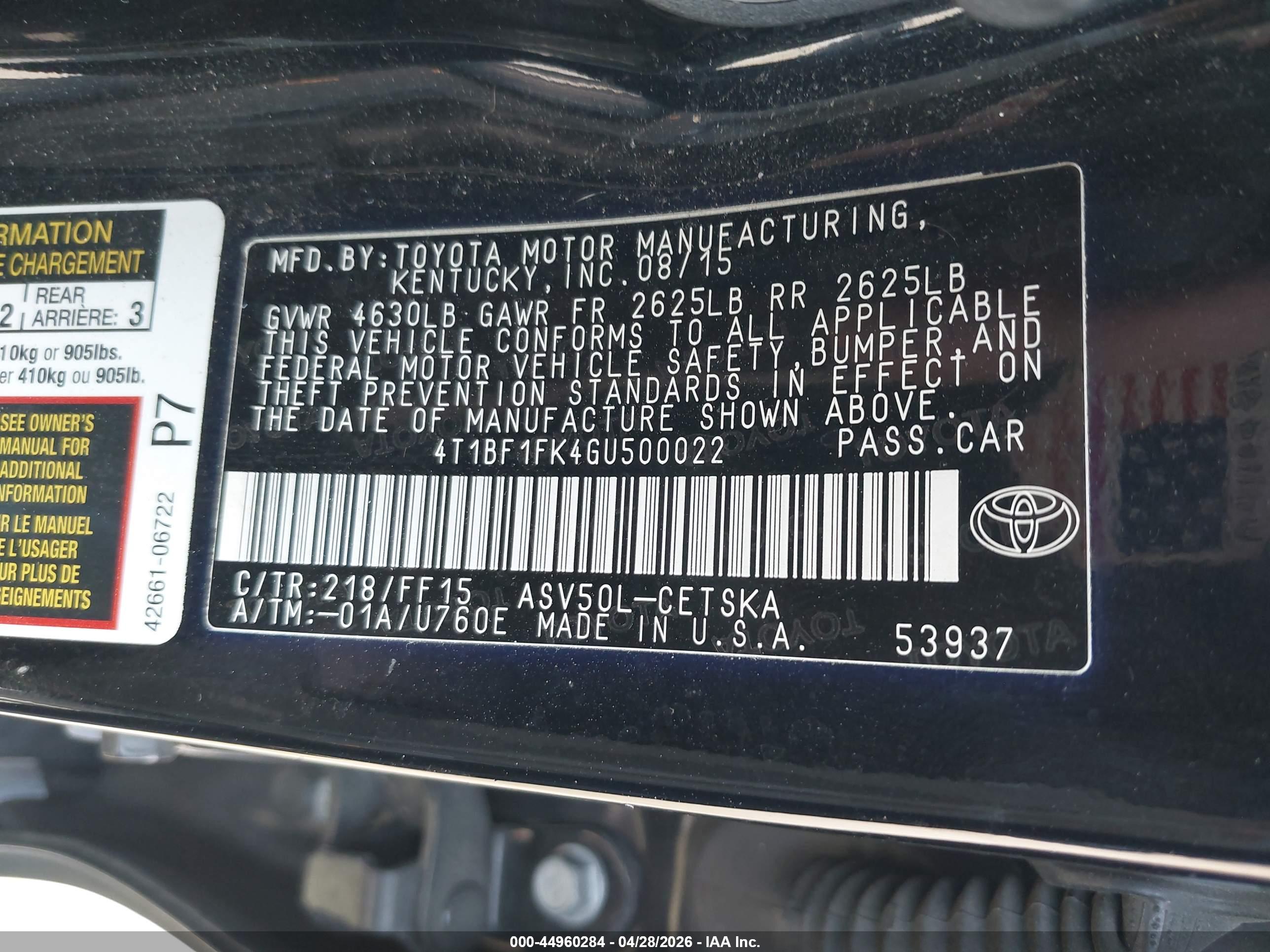 TOYOTA CAMRY image 9