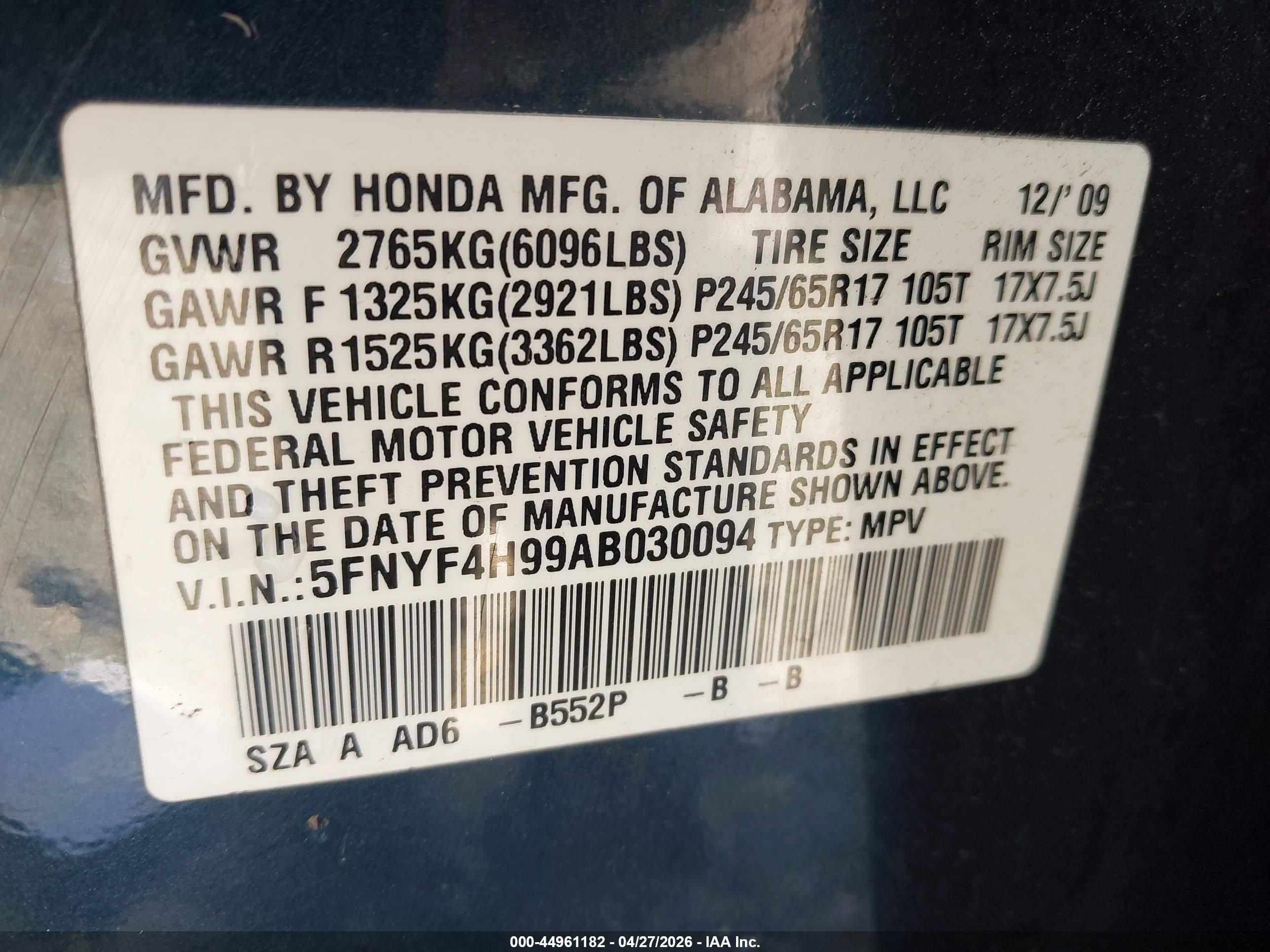 HONDA PILOT image 9