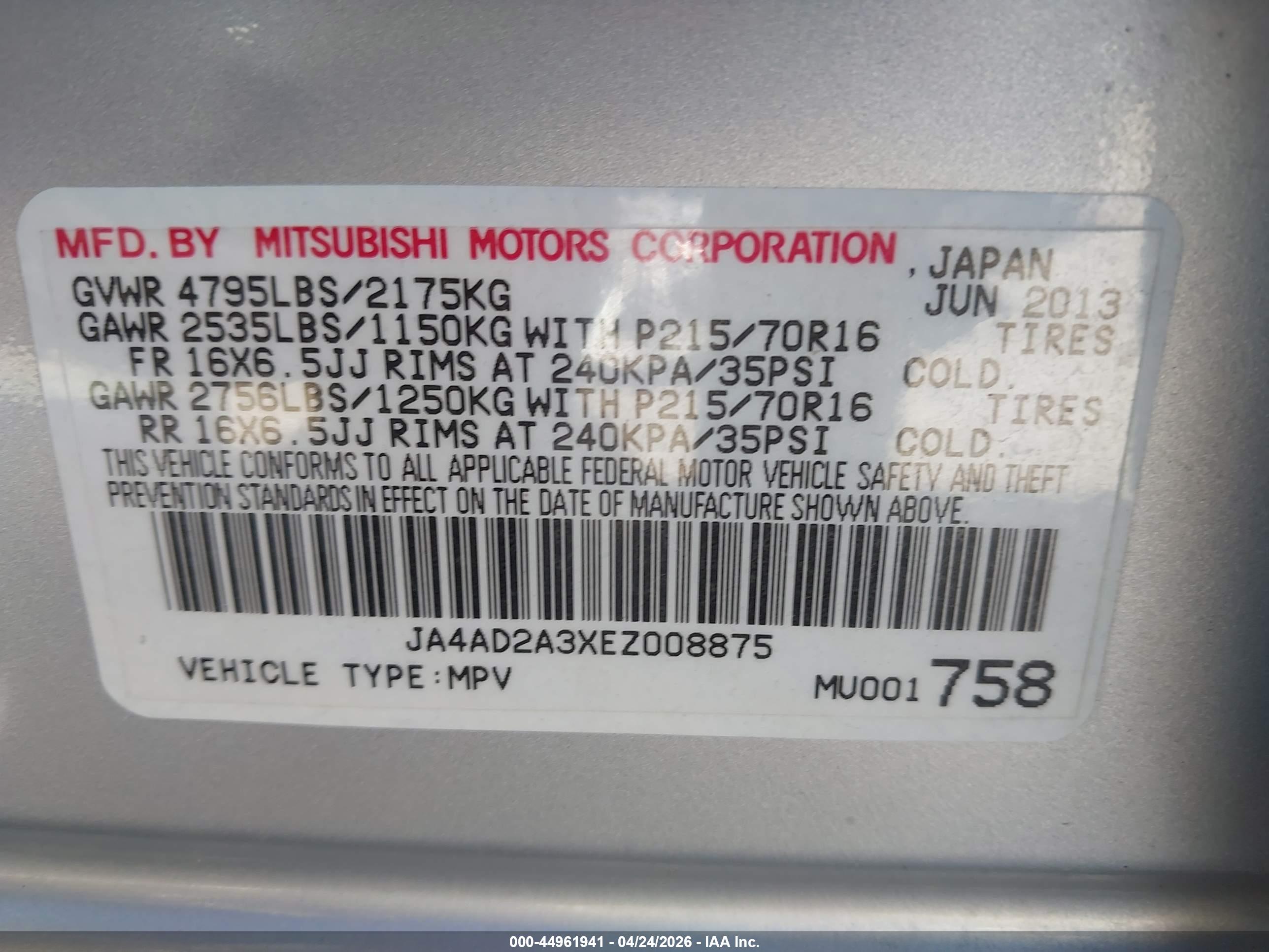 MITSUBISHI OUTLANDER image 9