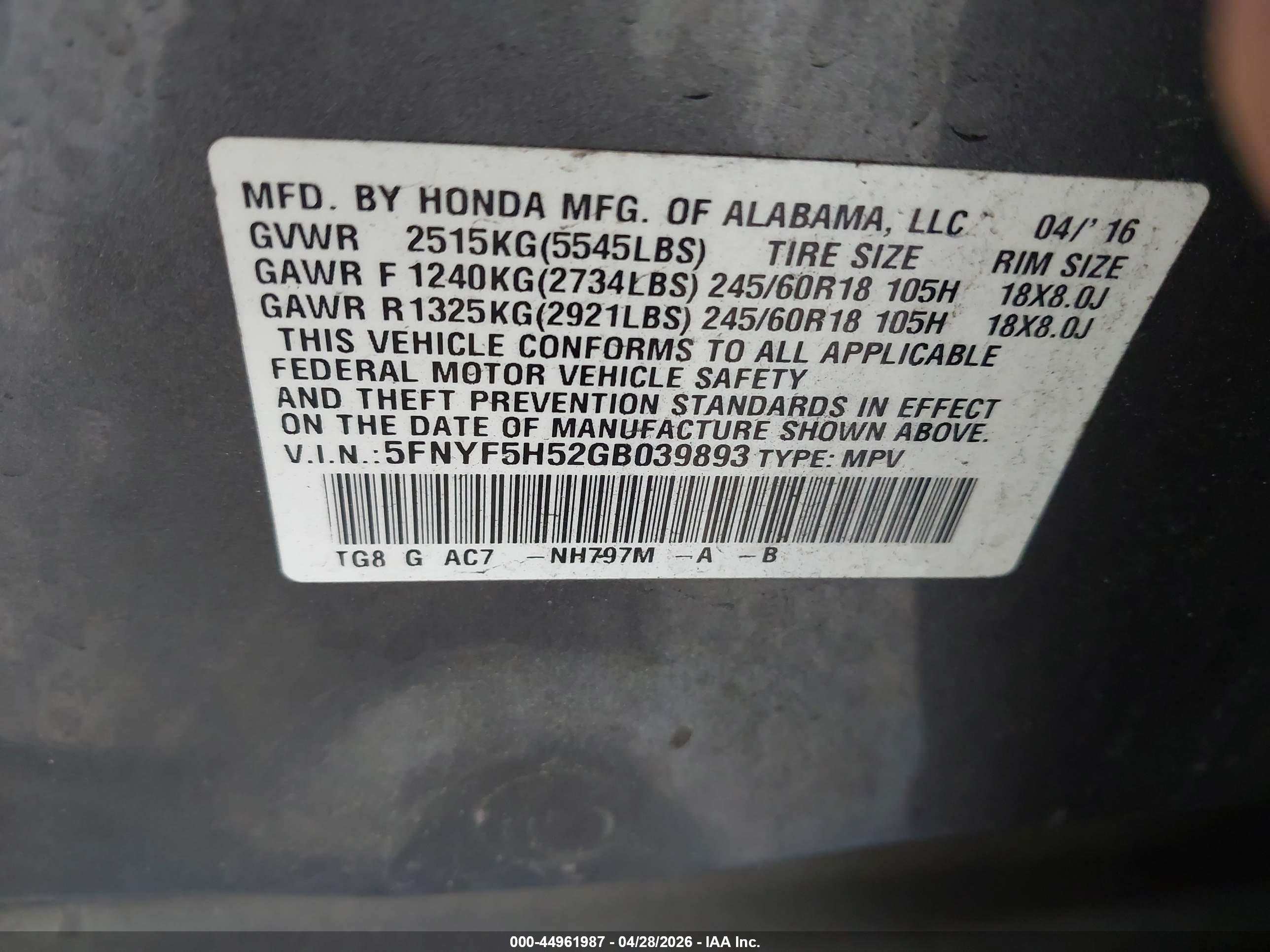 HONDA PILOT image 9