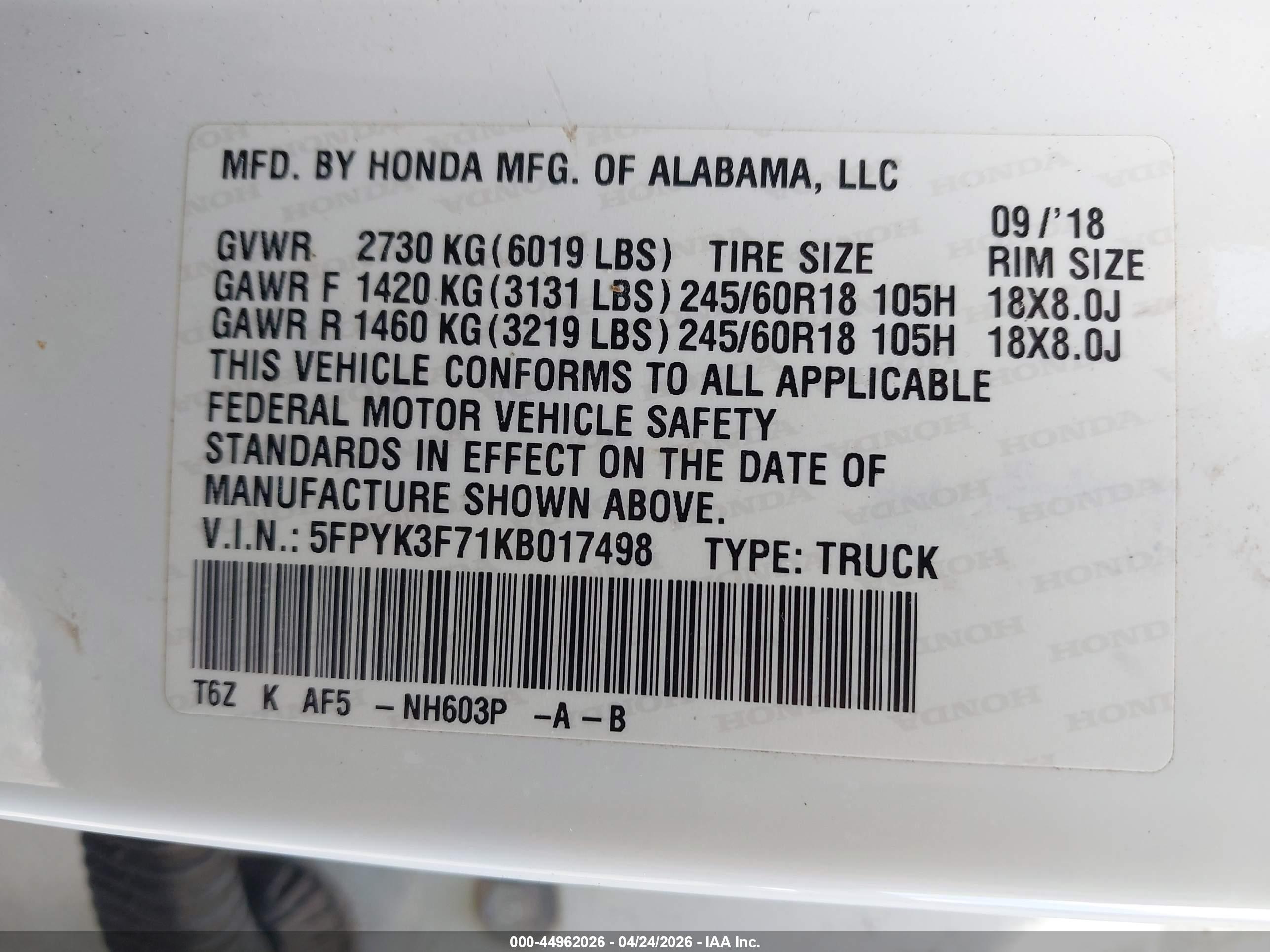 HONDA RIDGELINE image 9