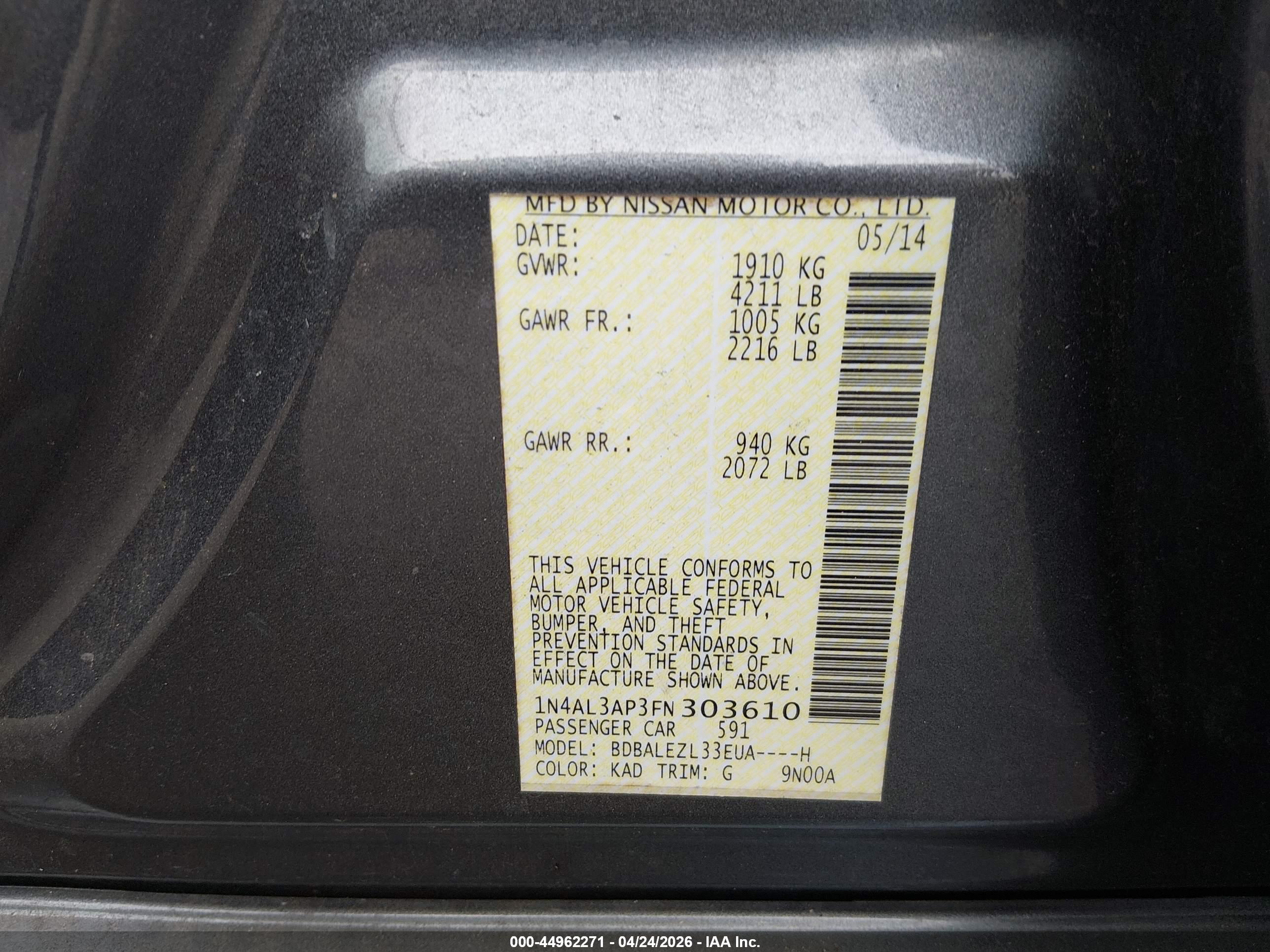 NISSAN ALTIMA image 9