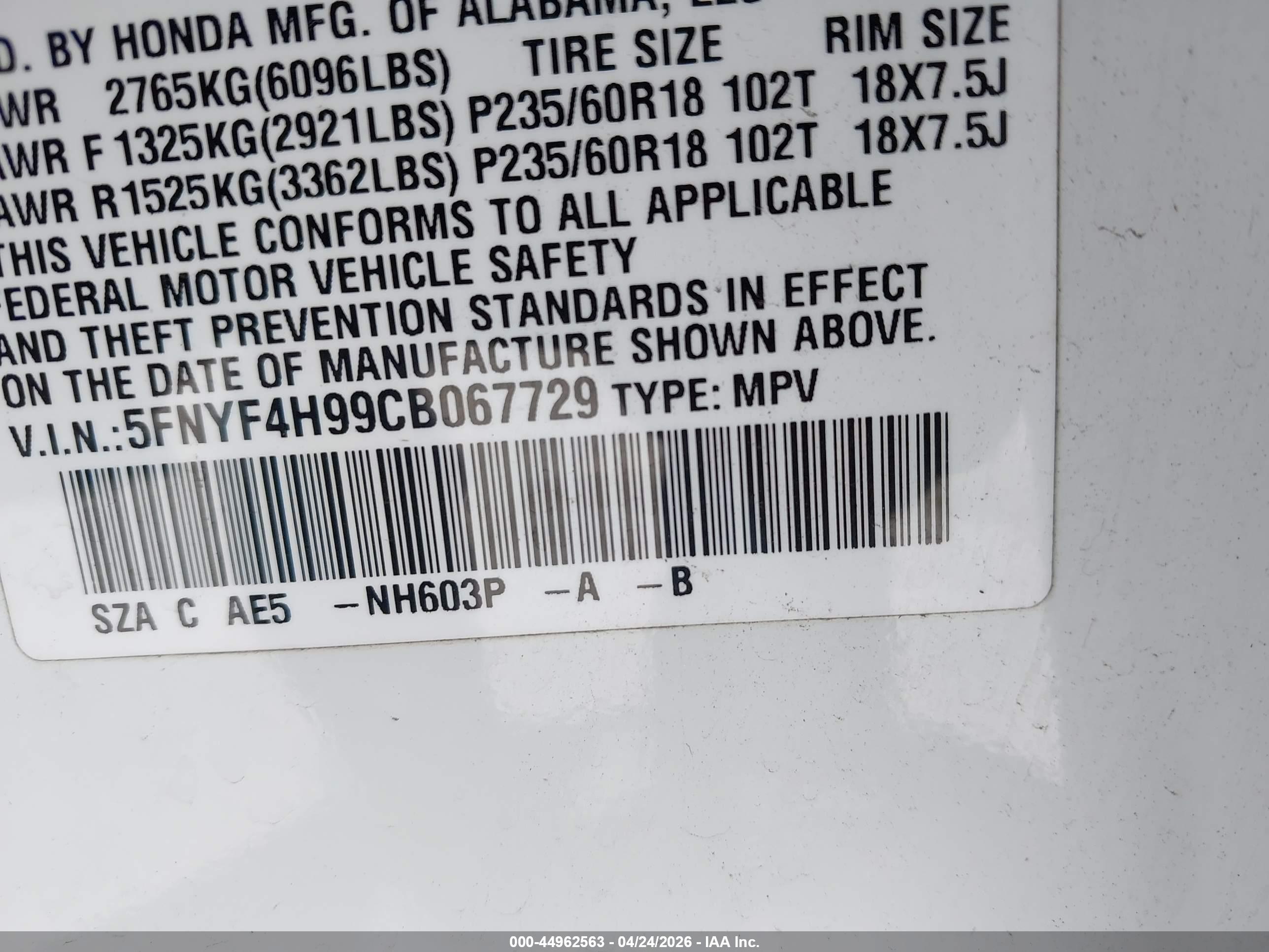 HONDA PILOT image 9
