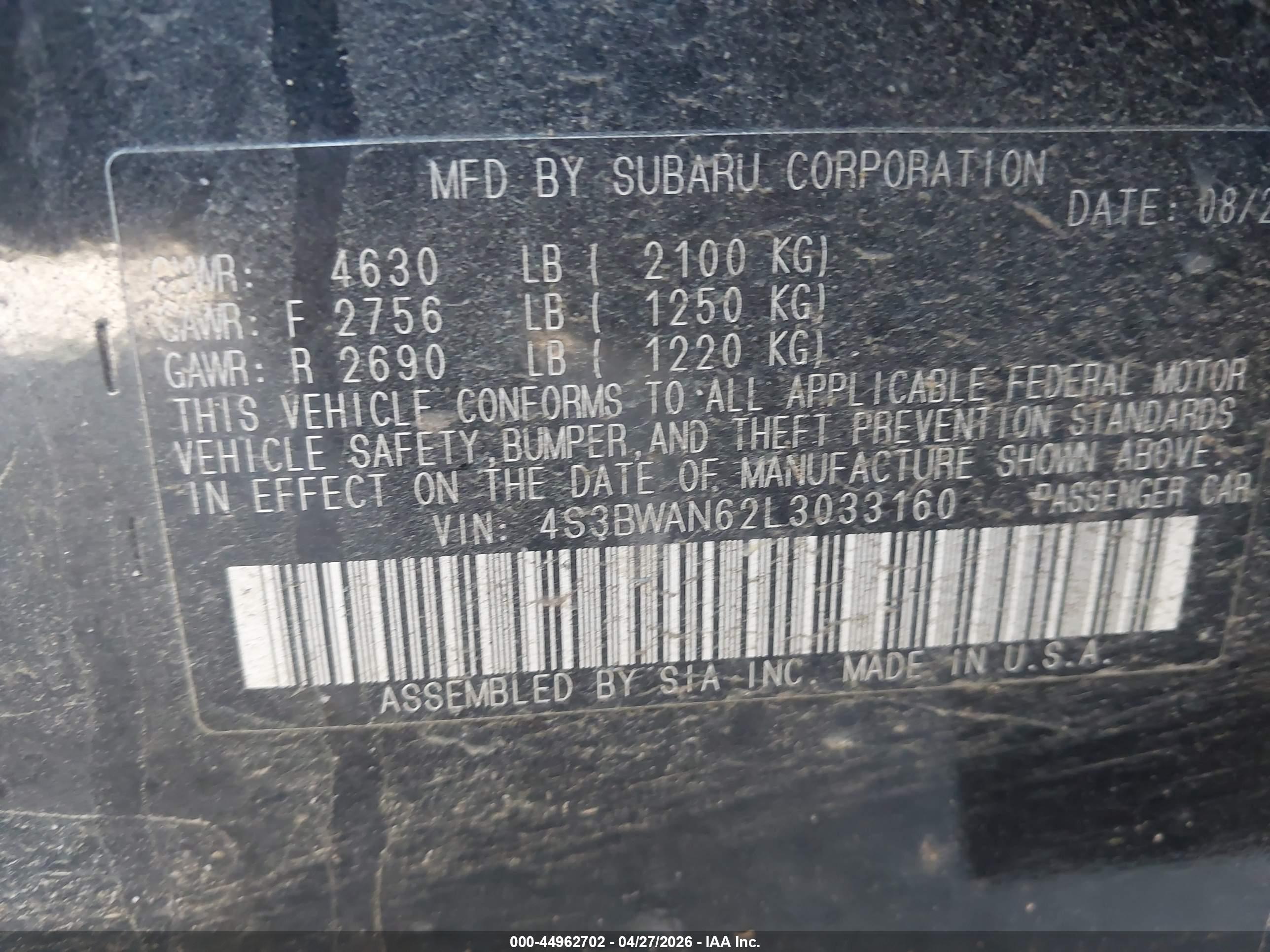 SUBARU LEGACY image 9