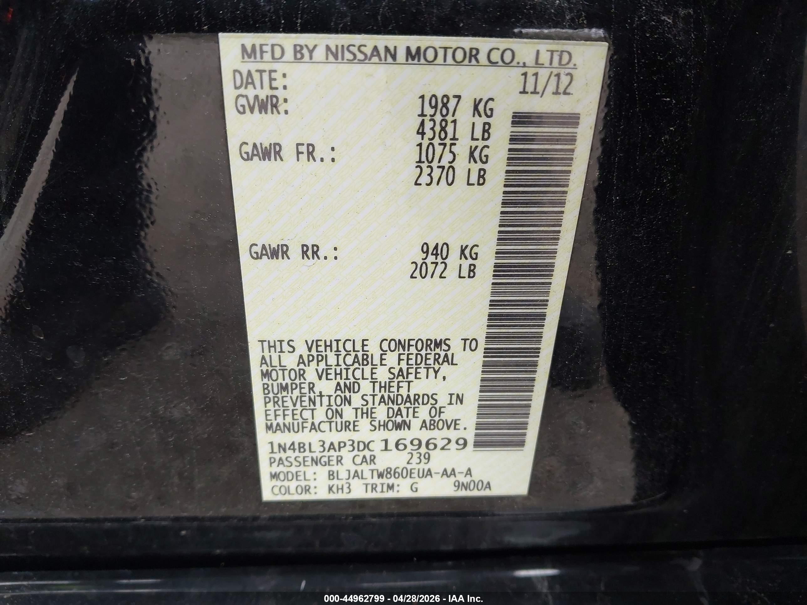 NISSAN ALTIMA image 9
