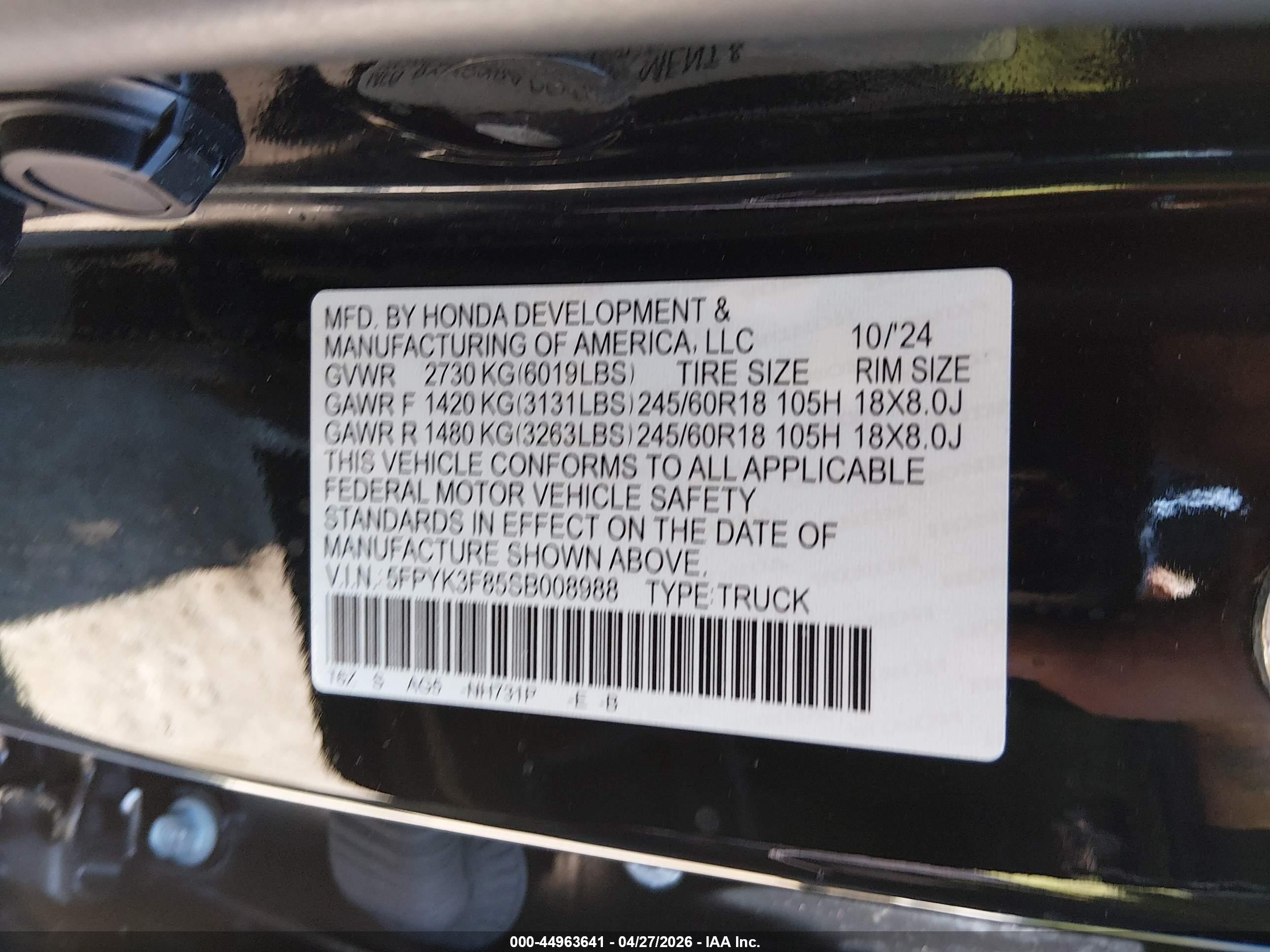 HONDA RIDGELINE image 9