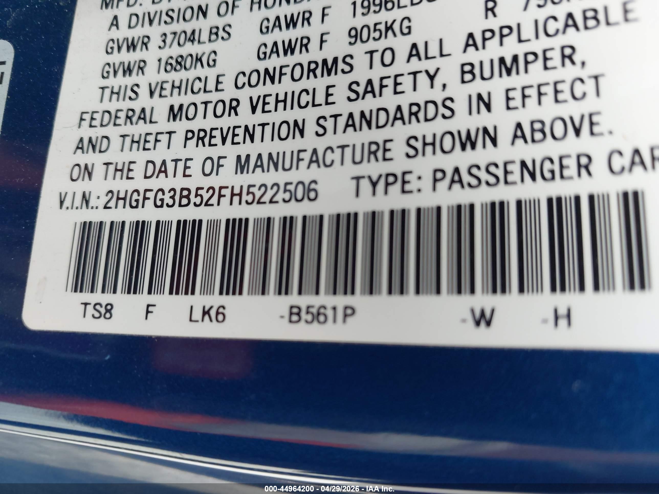 HONDA CIVIC image 9