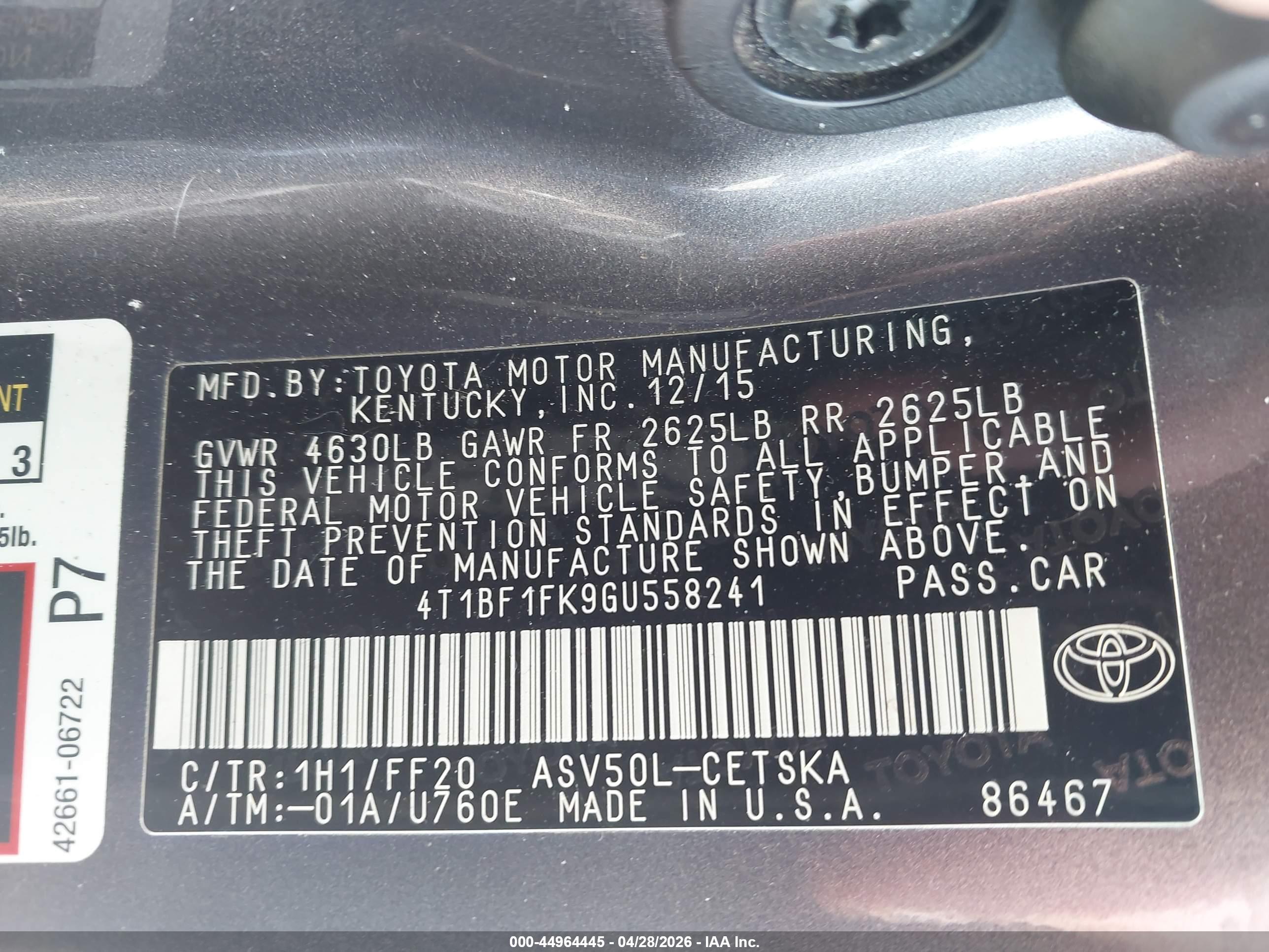 TOYOTA CAMRY image 9