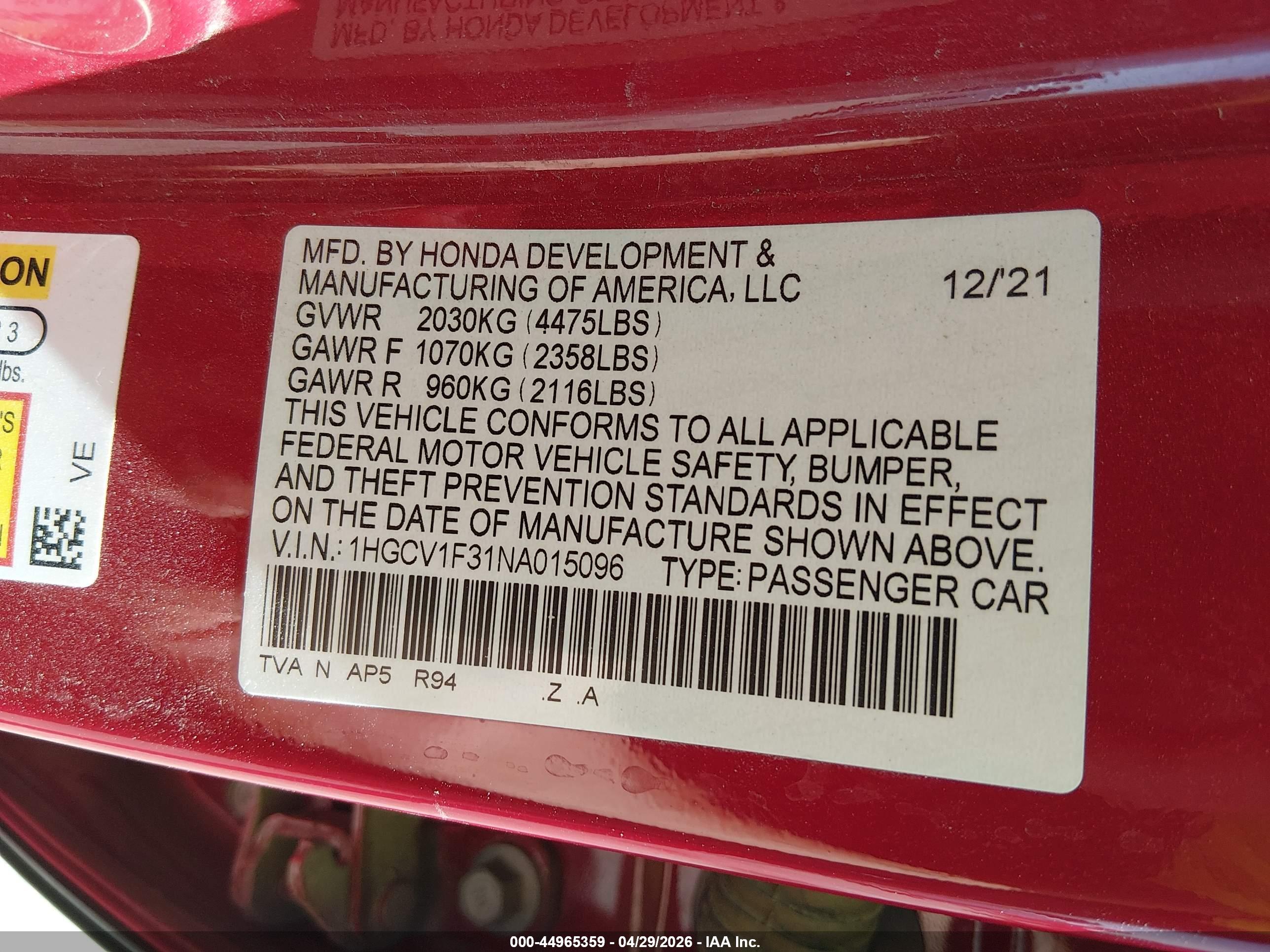 HONDA ACCORD image 9