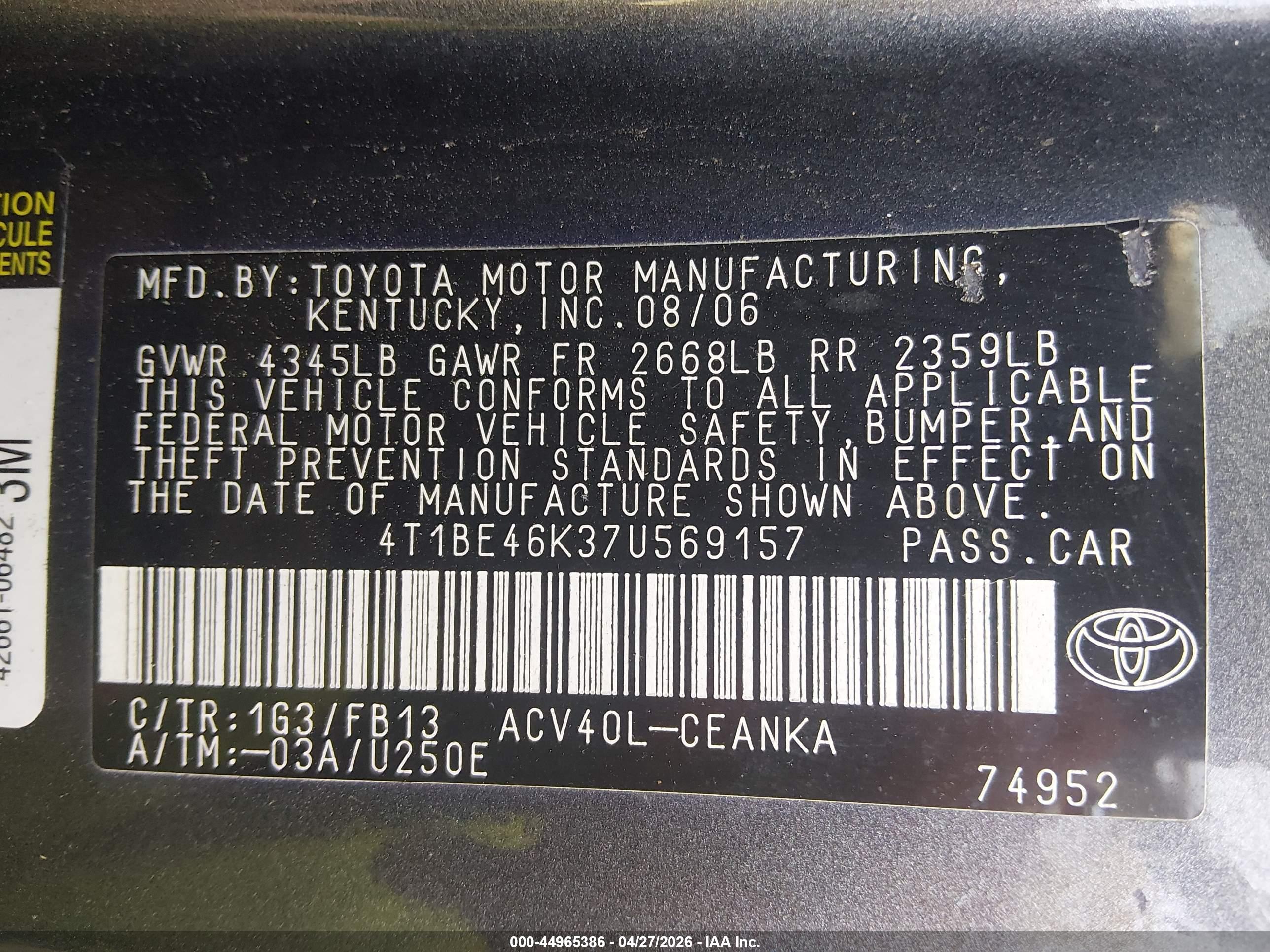 TOYOTA CAMRY image 9