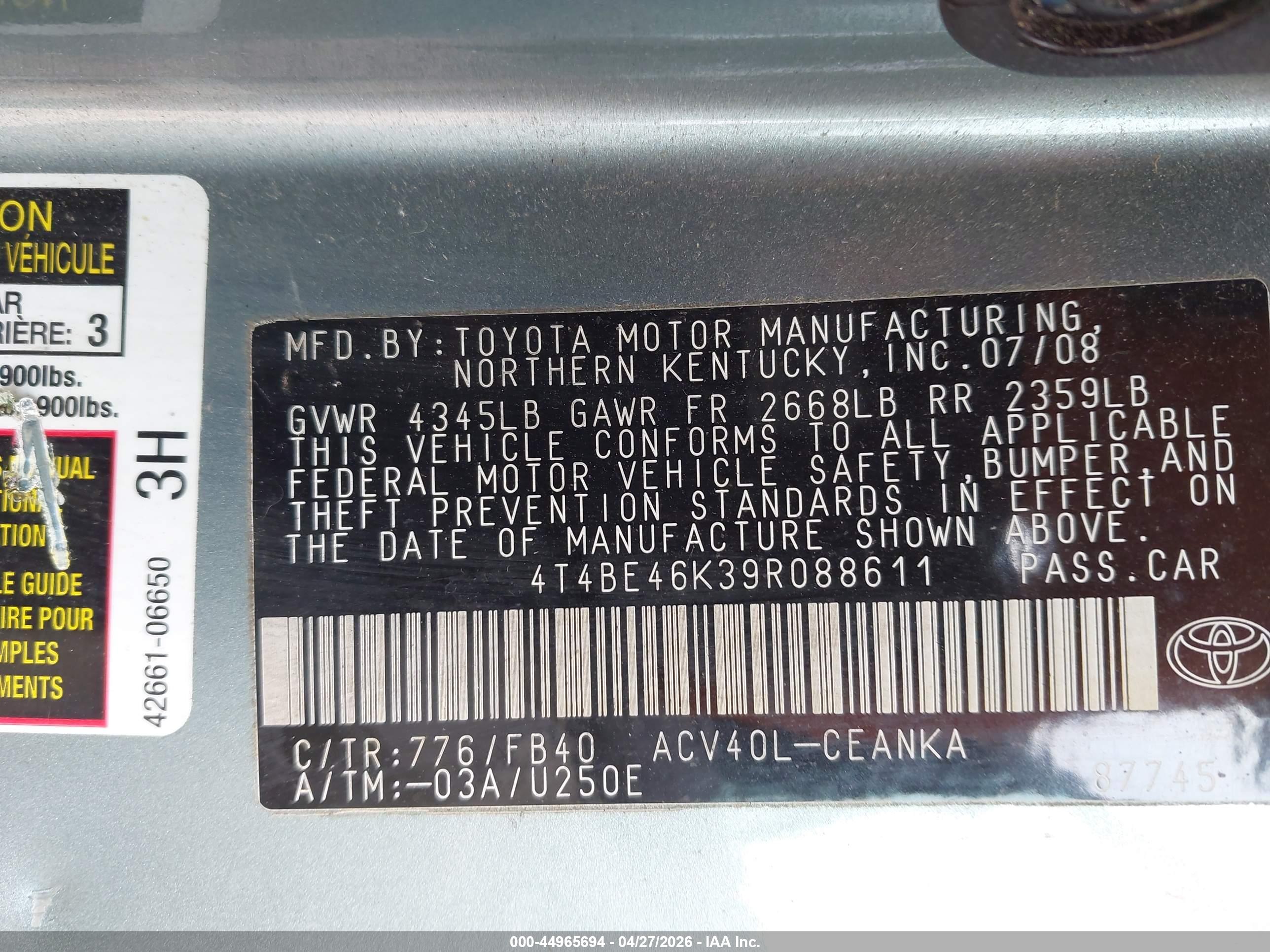 TOYOTA CAMRY image 9