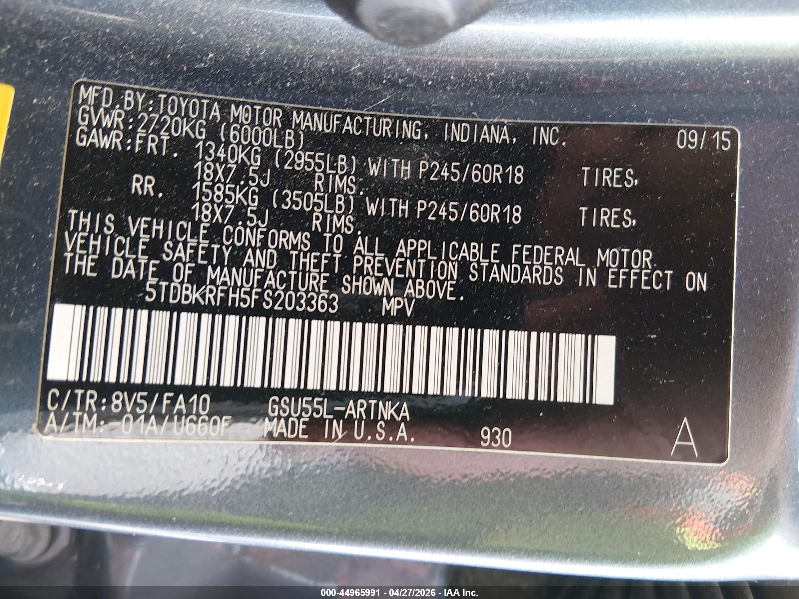 TOYOTA HIGHLANDER image 9