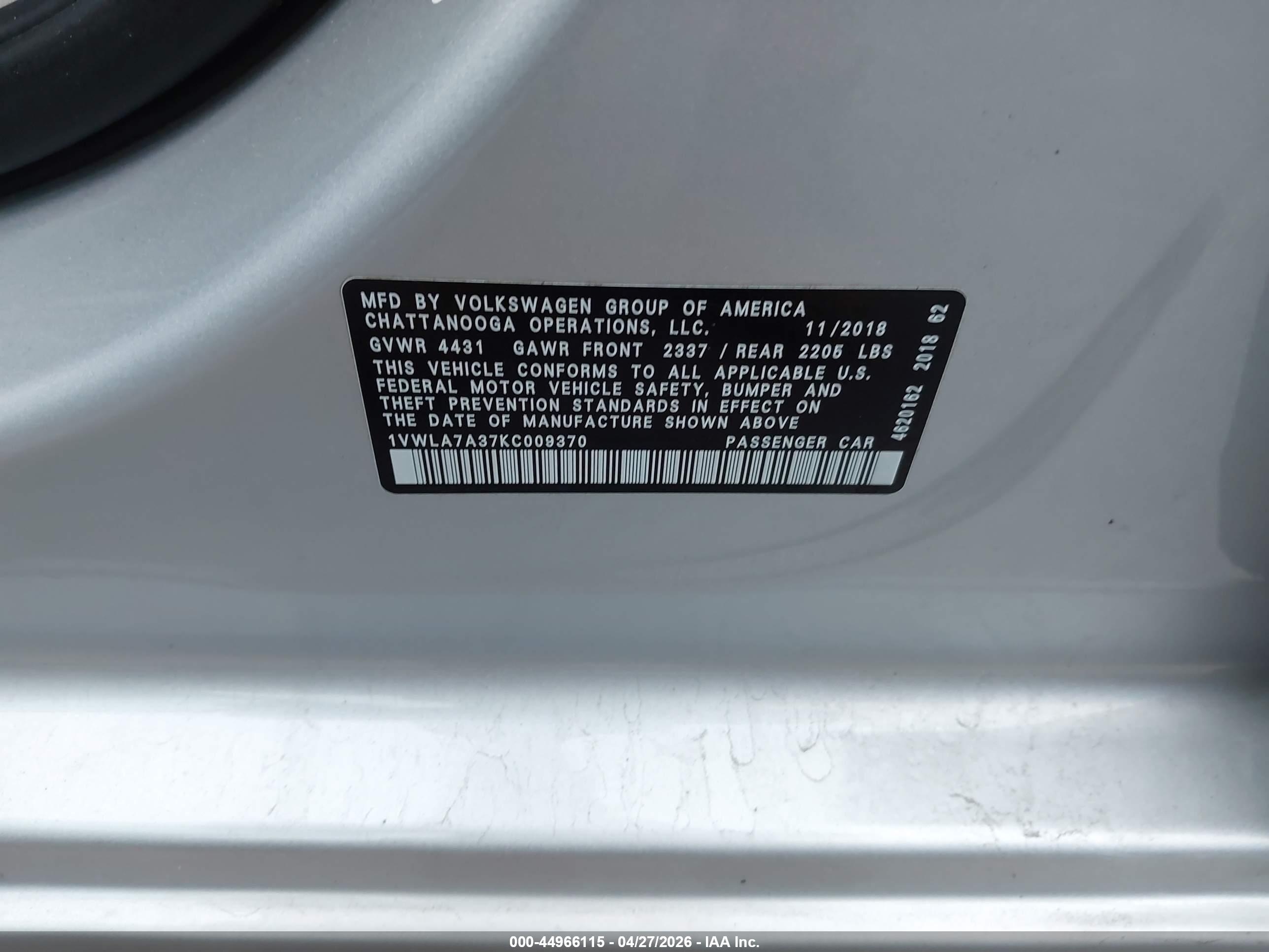 VOLKSWAGEN PASSAT image 9