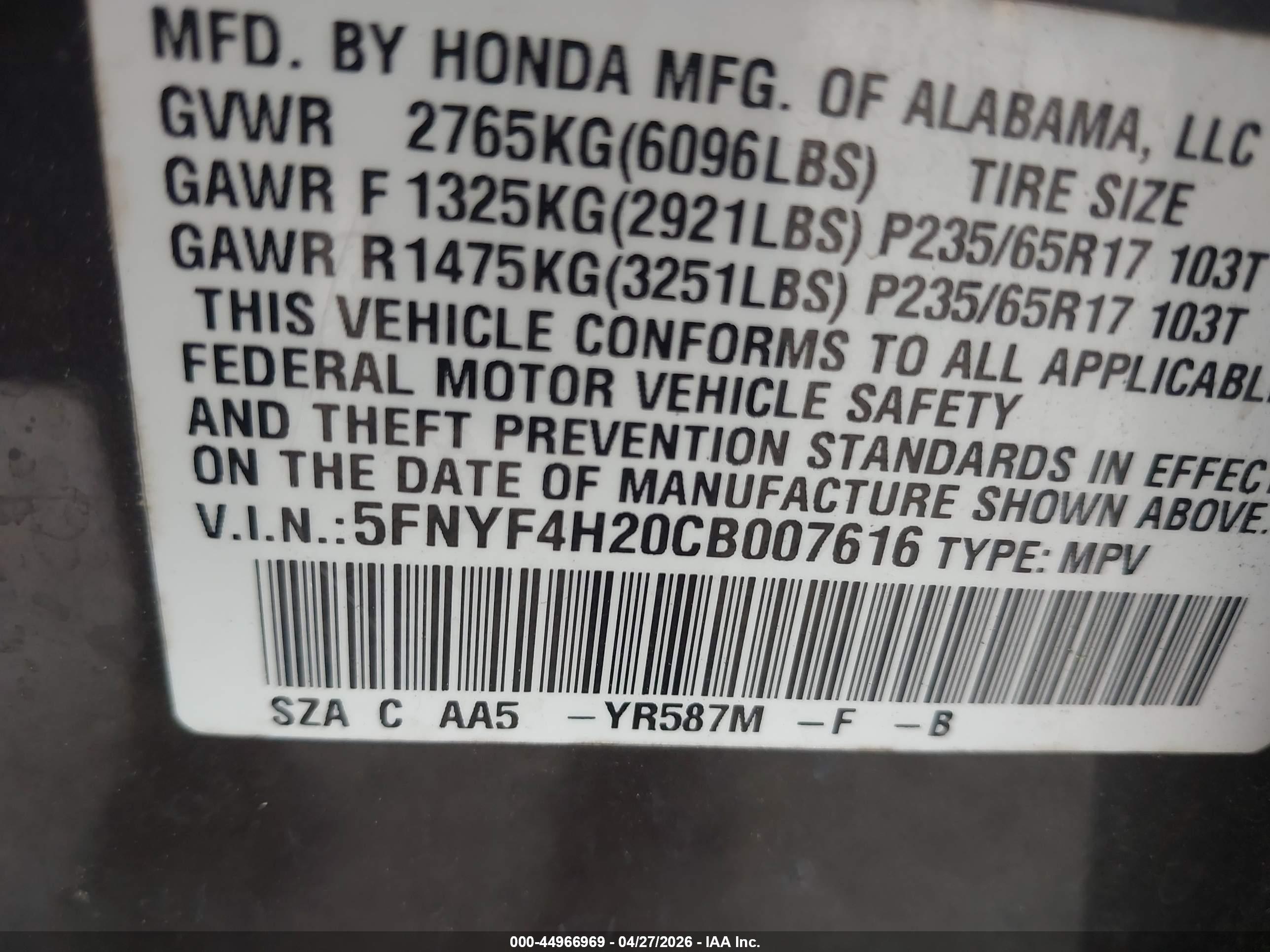 HONDA PILOT image 9