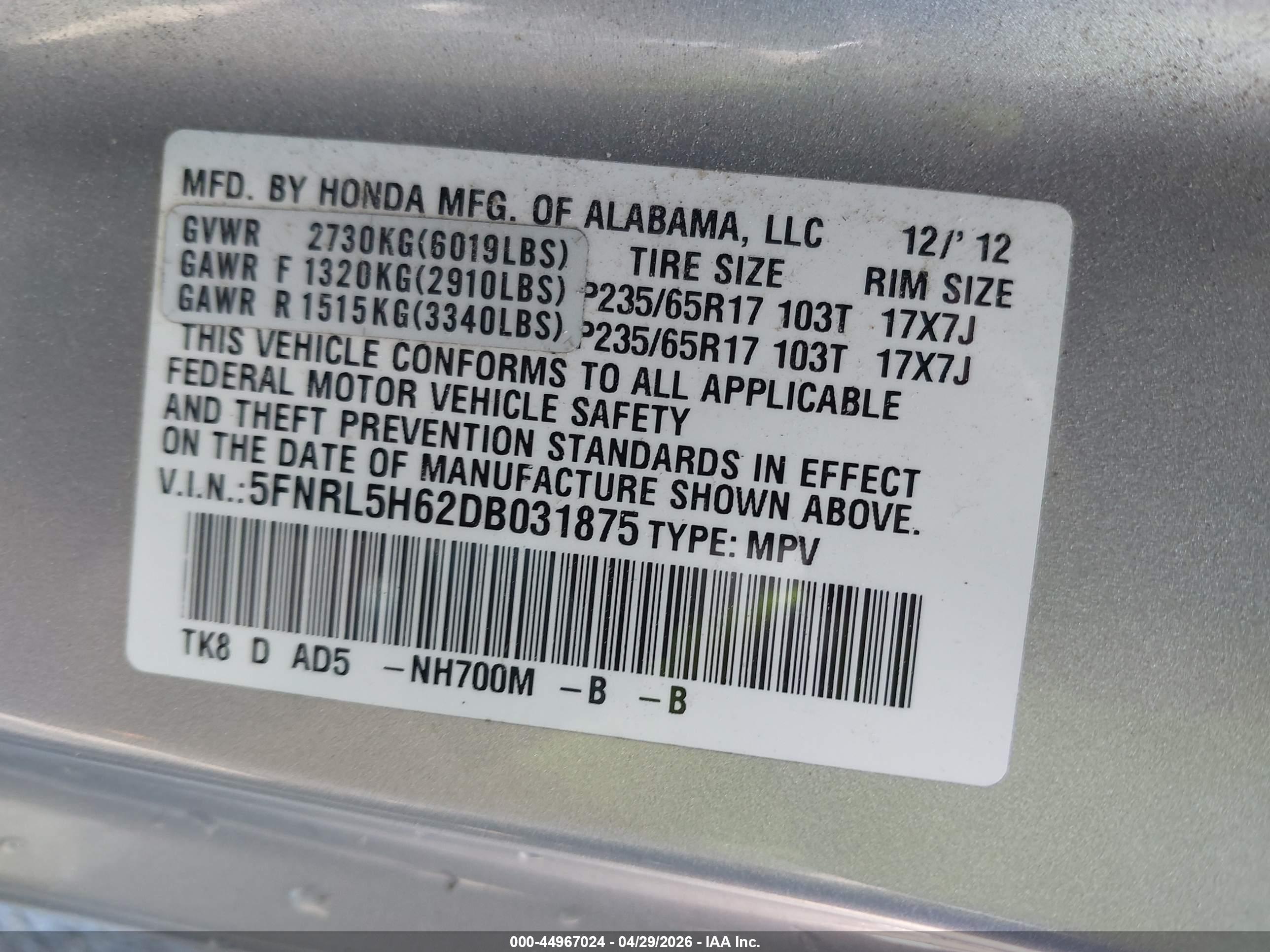 HONDA ODYSSEY image 9