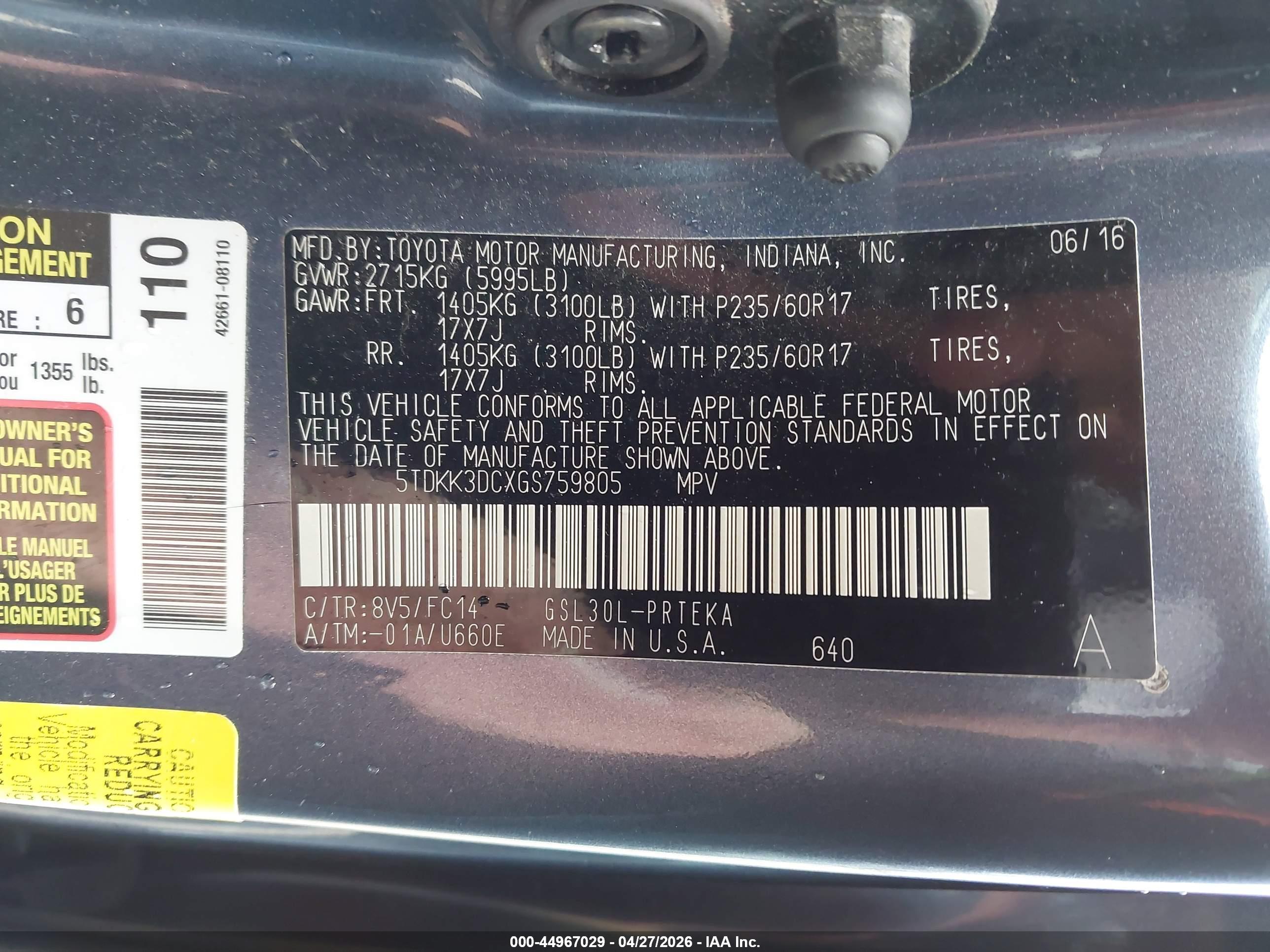 TOYOTA SIENNA image 9