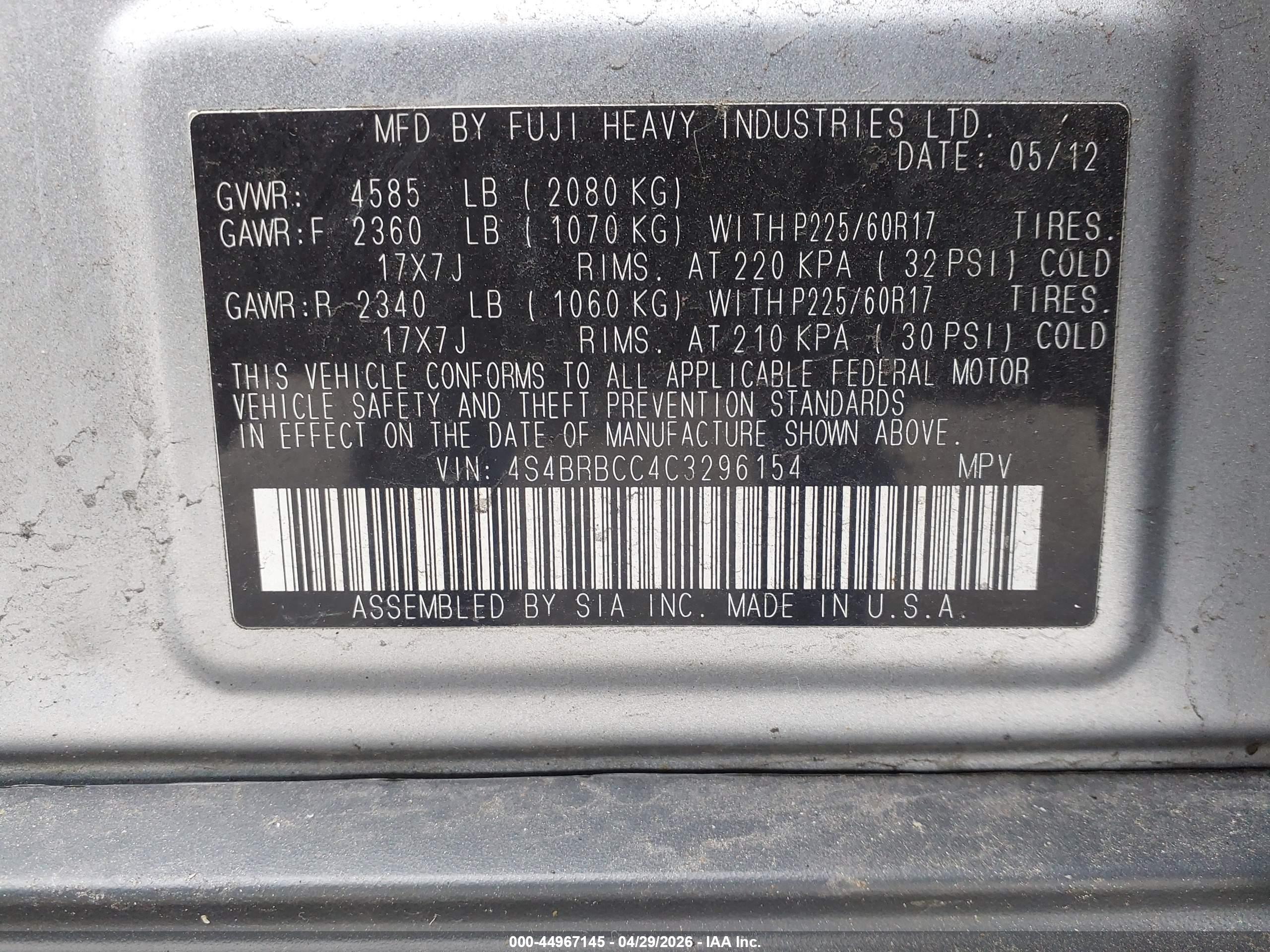 SUBARU OUTBACK image 9