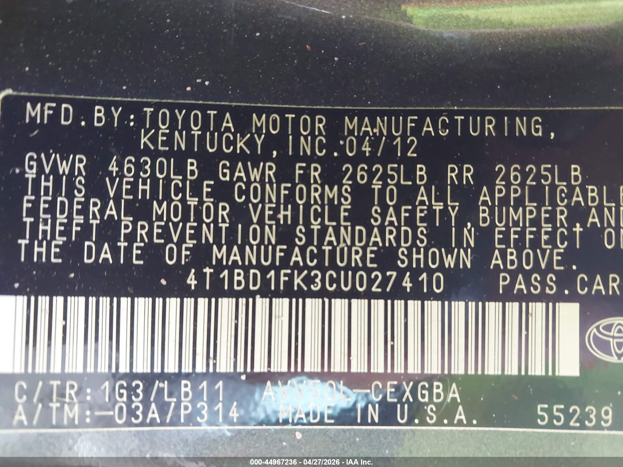 TOYOTA CAMRY image 9