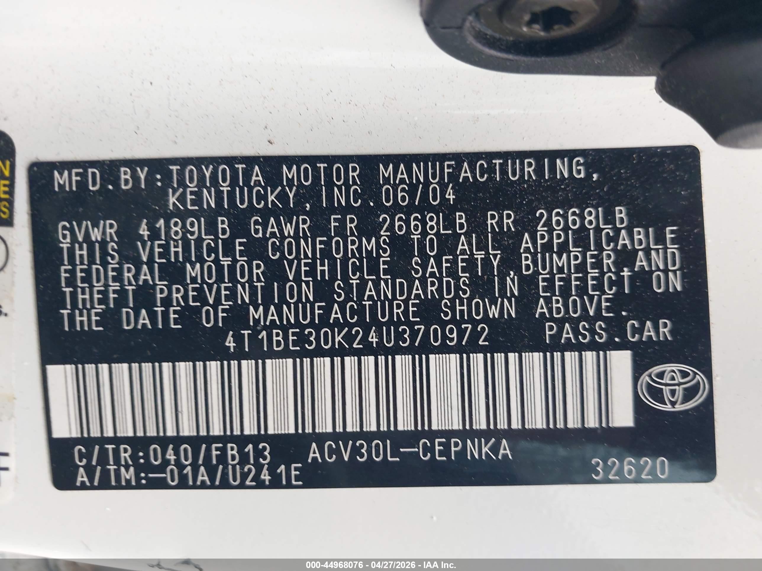 TOYOTA CAMRY image 9