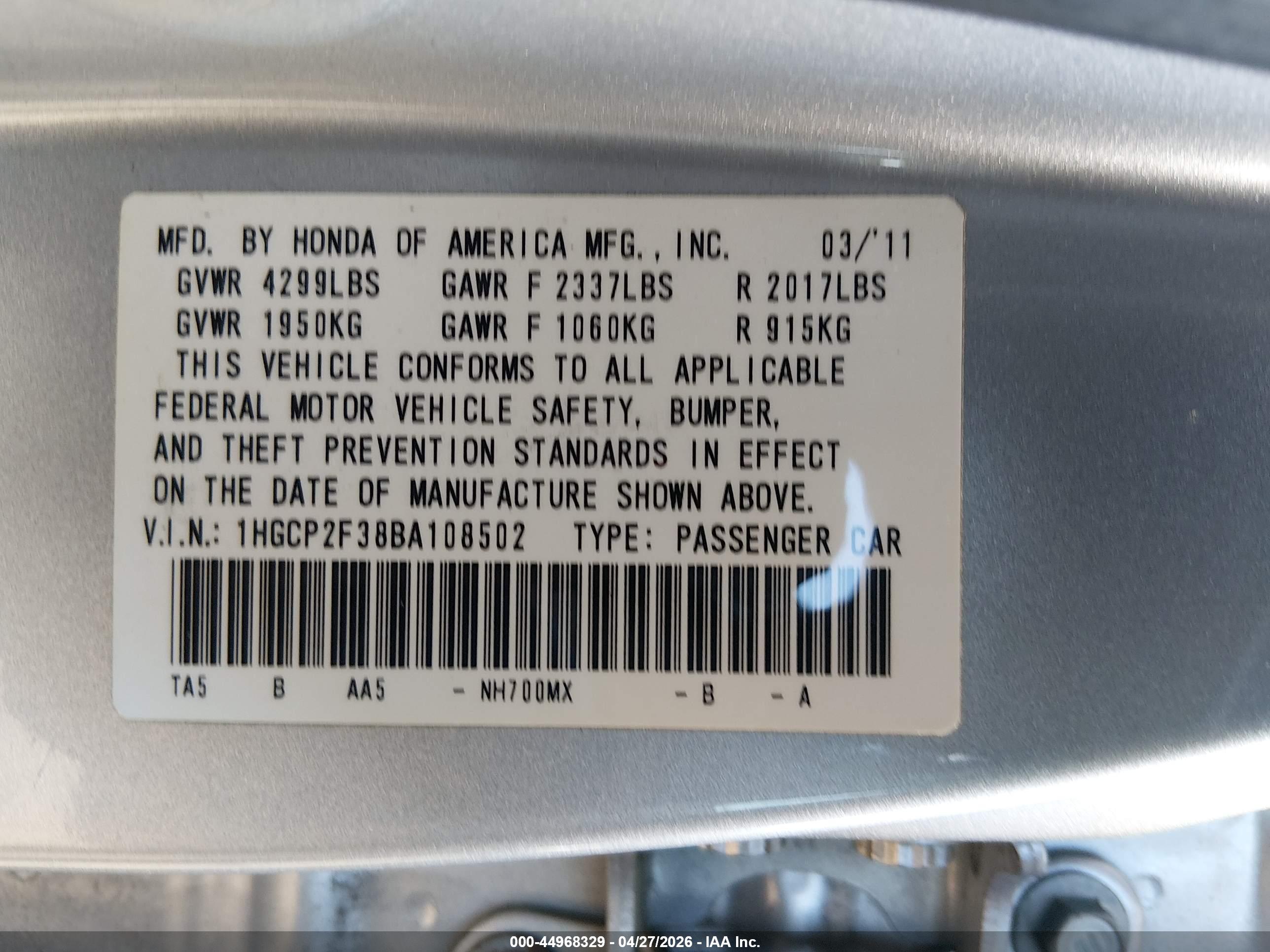 HONDA ACCORD image 9