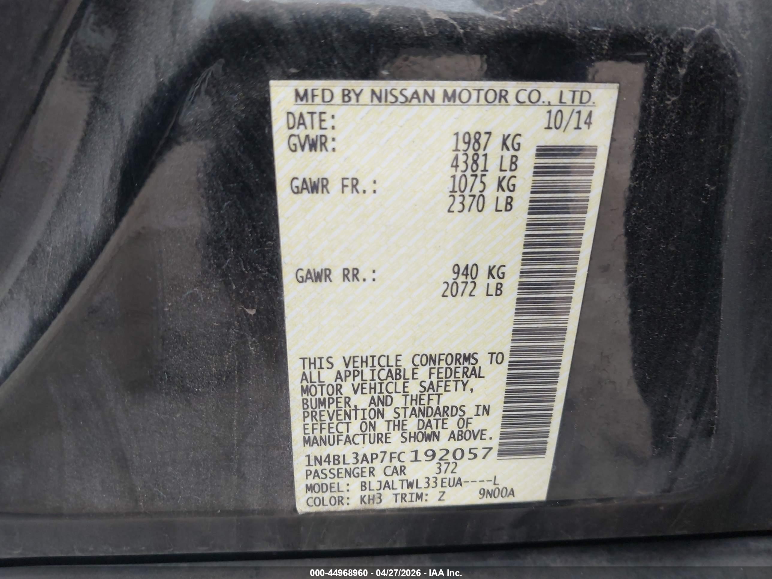 NISSAN ALTIMA image 9