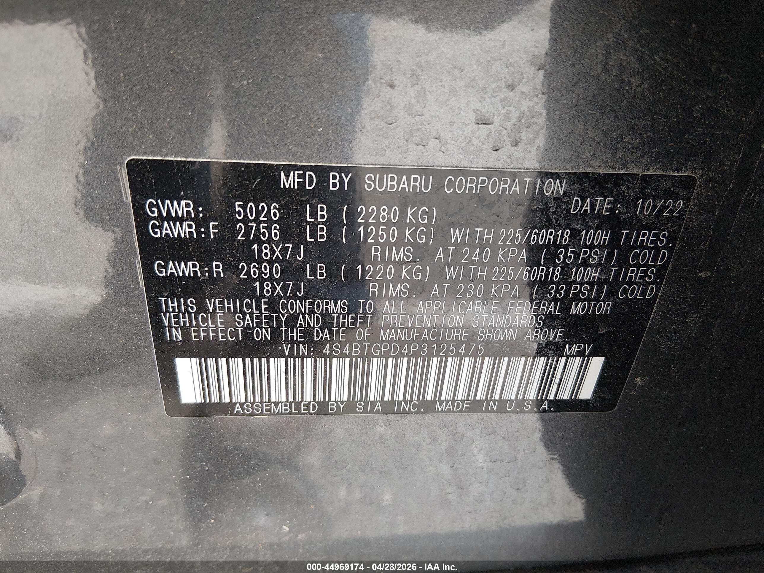 SUBARU OUTBACK image 9