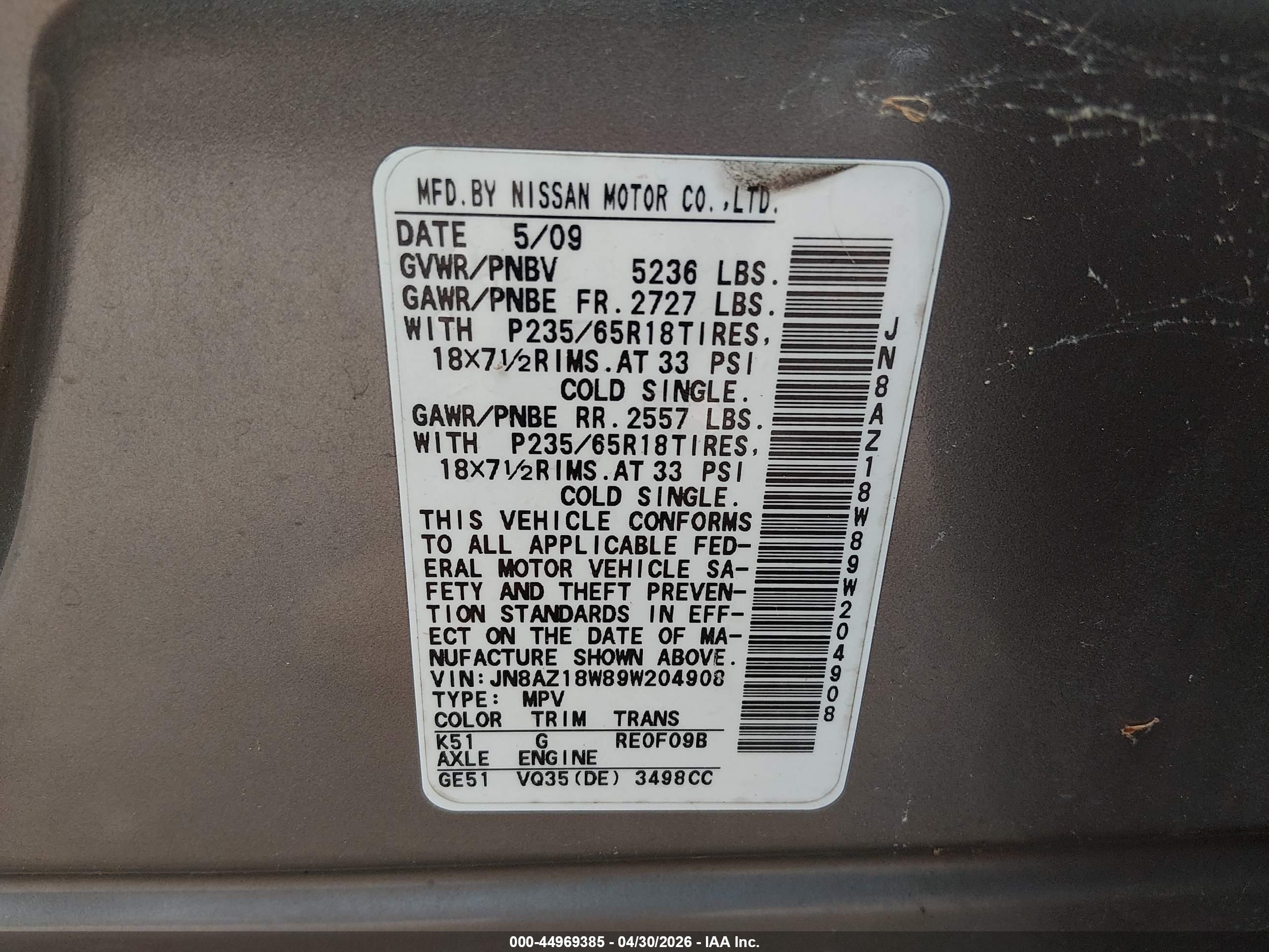 NISSAN MURANO image 9