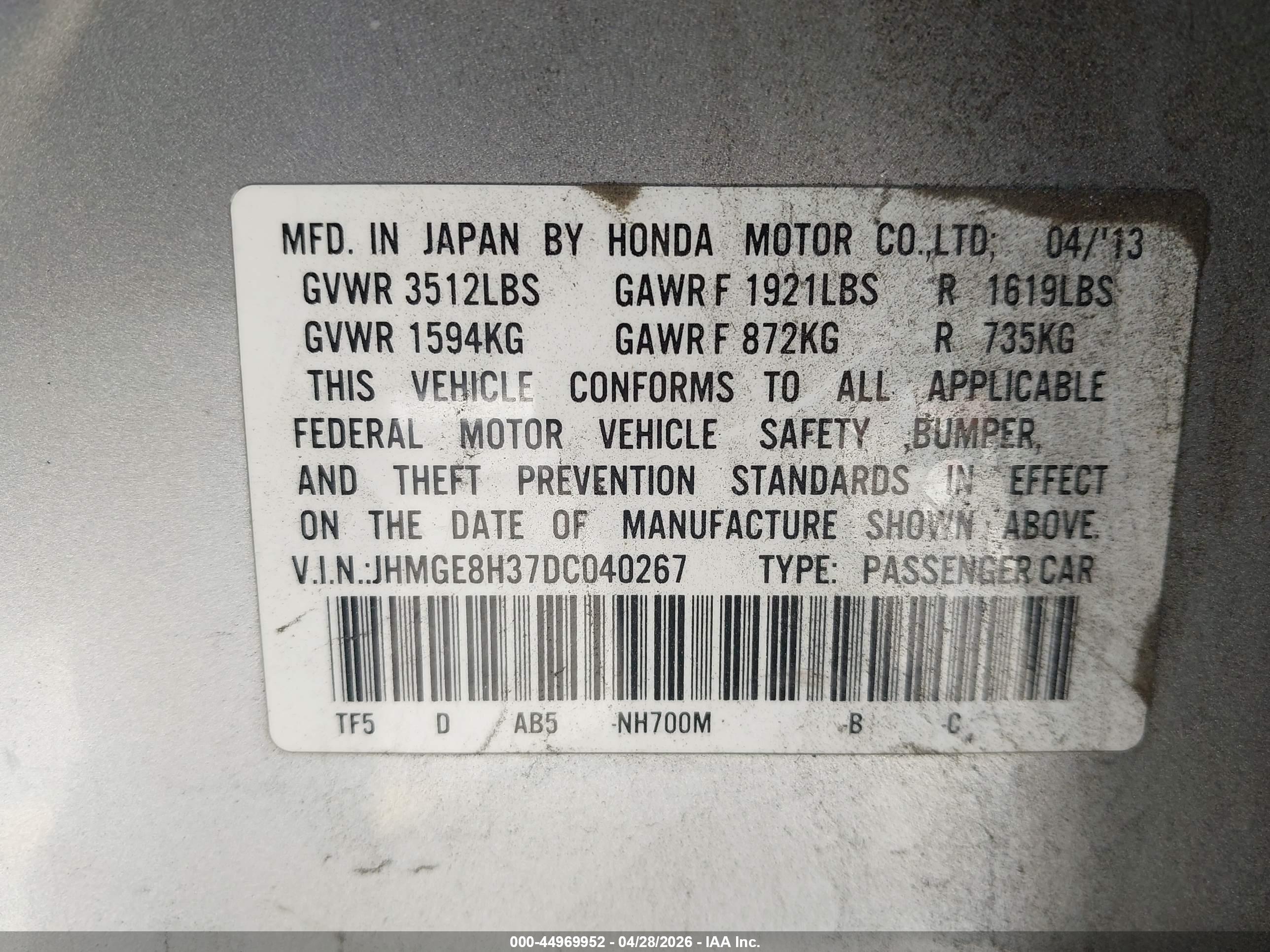 HONDA FIT image 9
