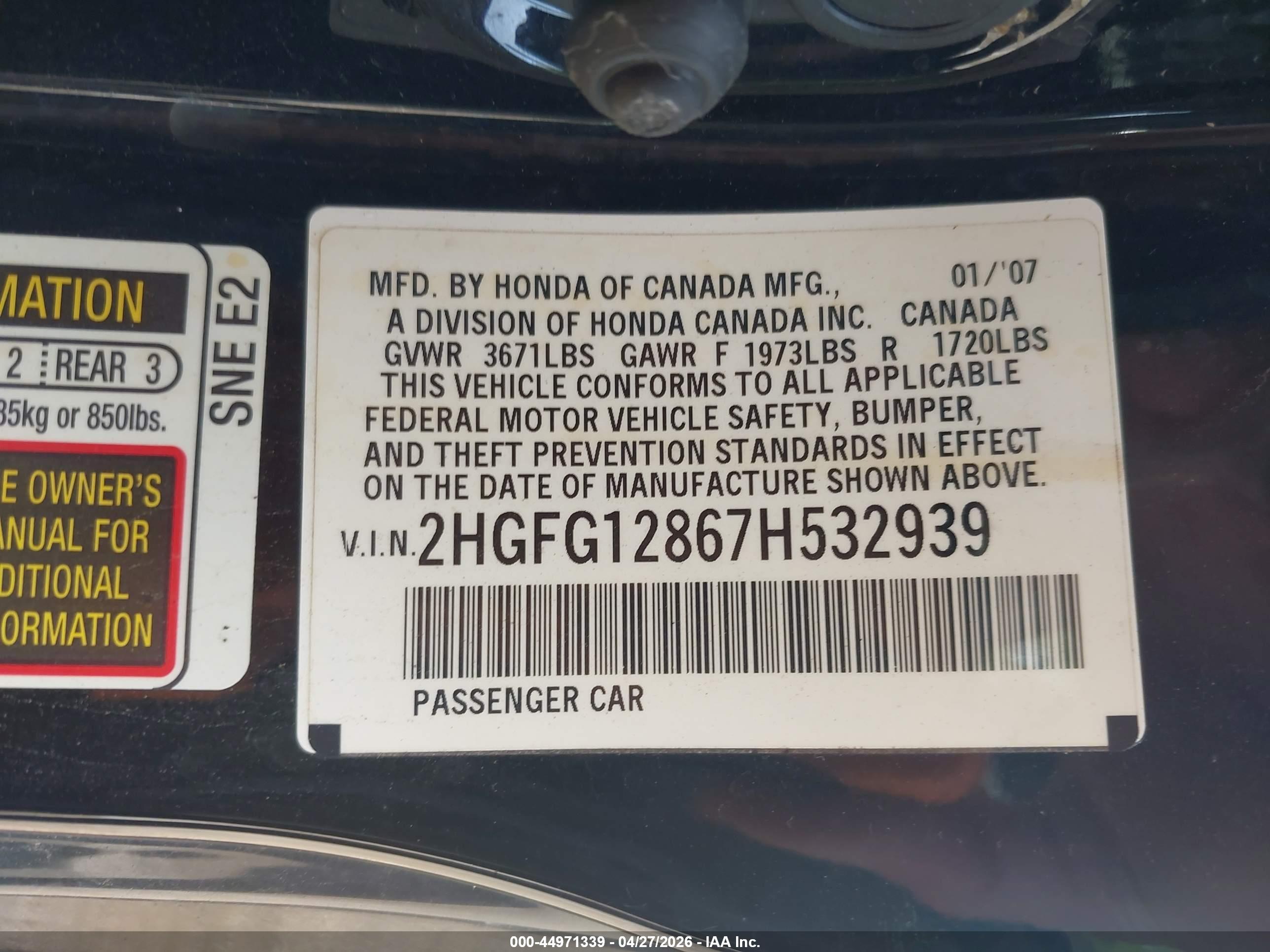 HONDA CIVIC image 9
