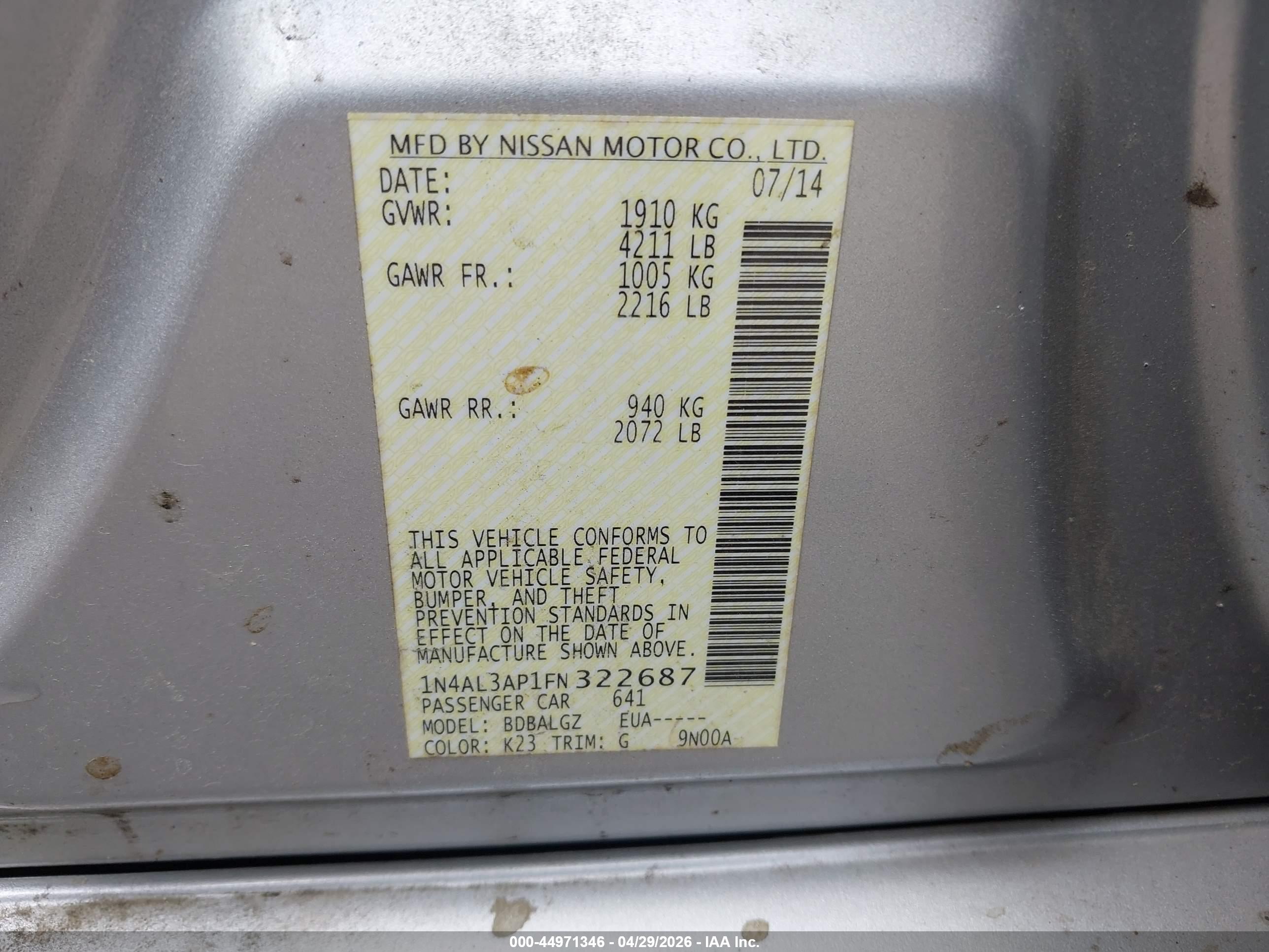 NISSAN ALTIMA image 9