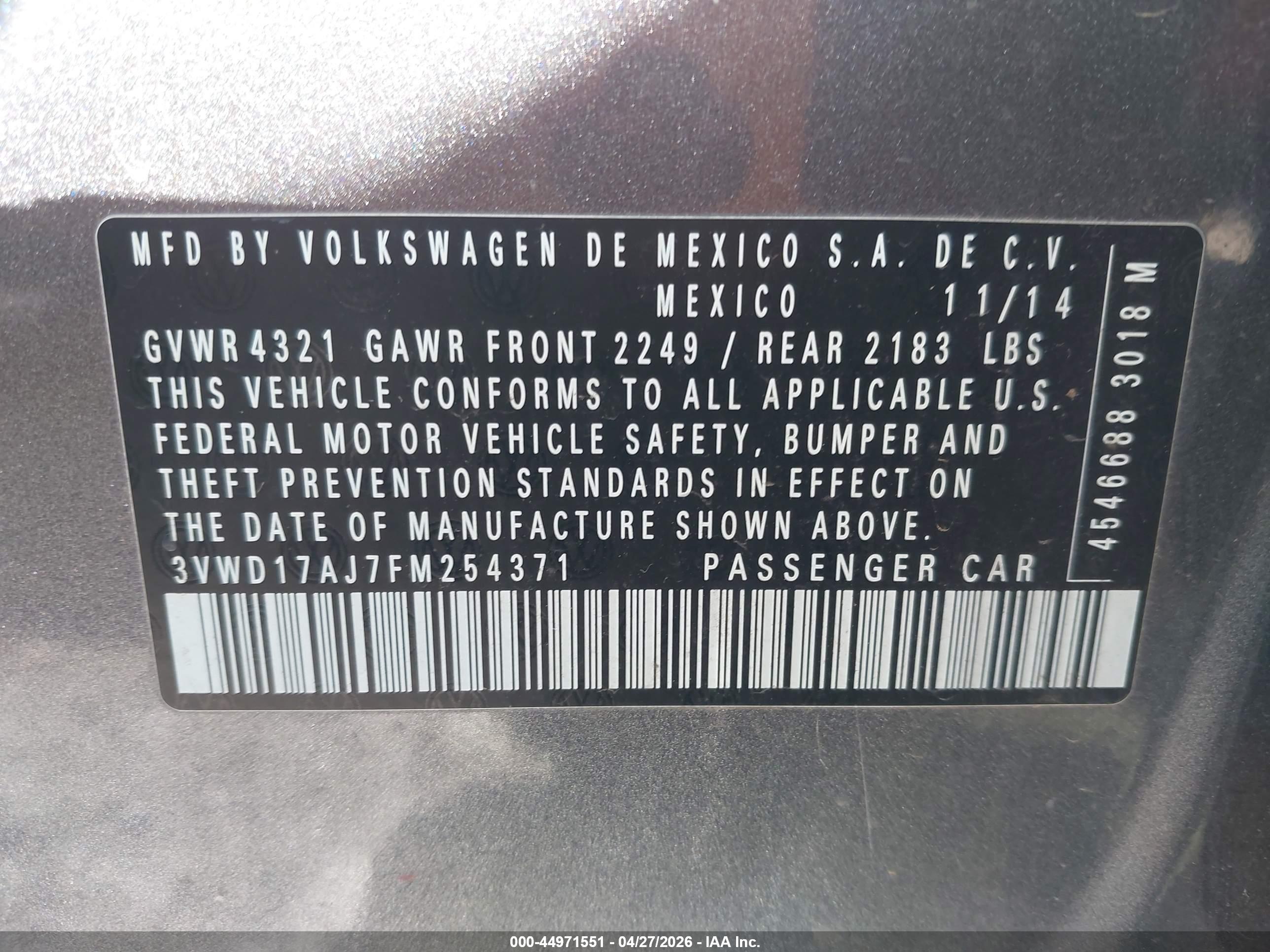 VOLKSWAGEN JETTA image 9