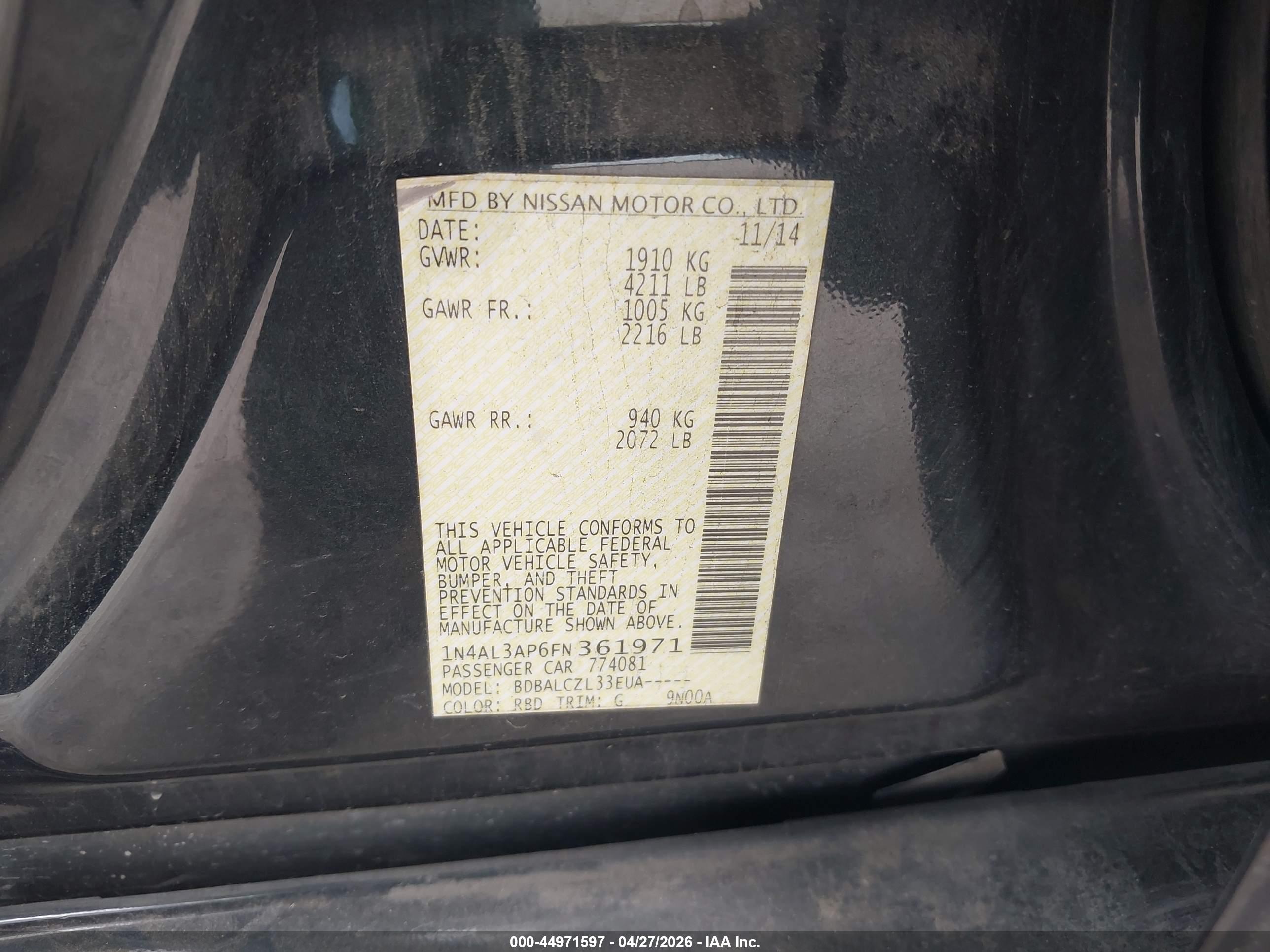 NISSAN ALTIMA image 9